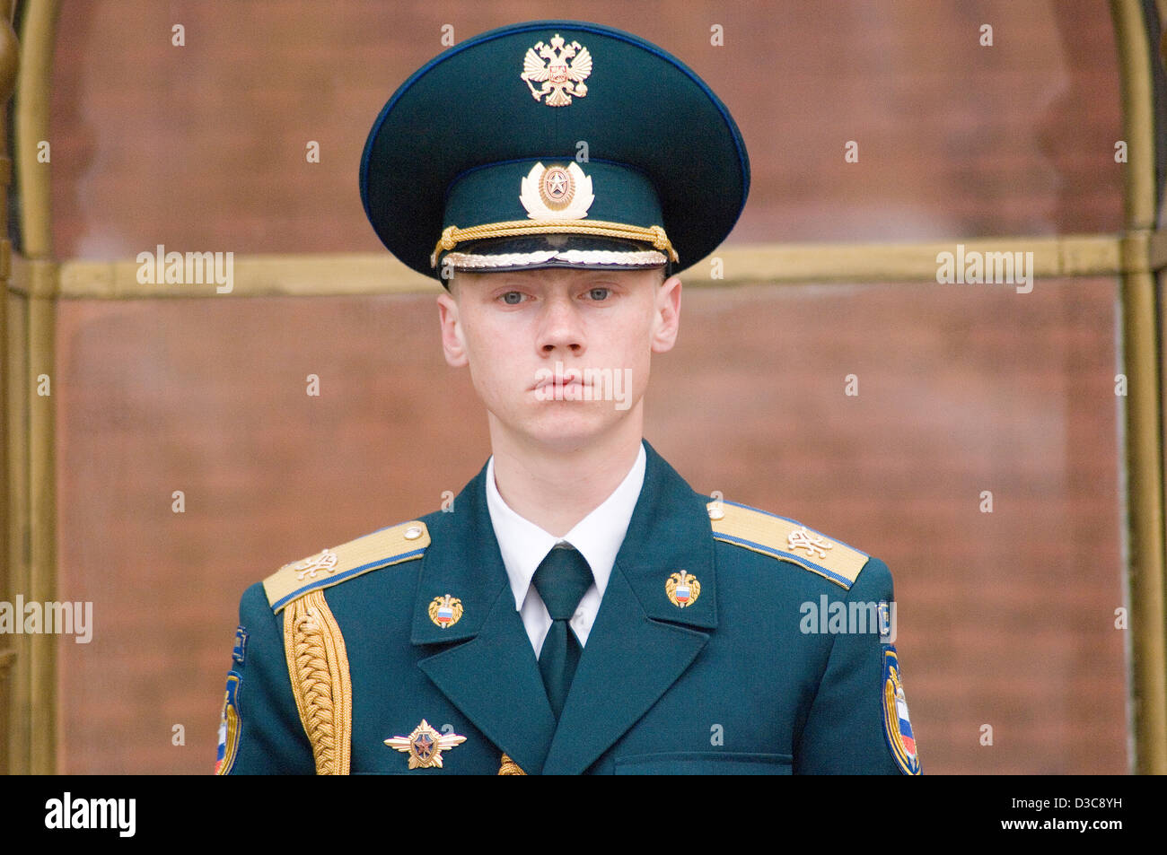A young army sentry in Alexander Gardens Moscow Russia Stock Photo