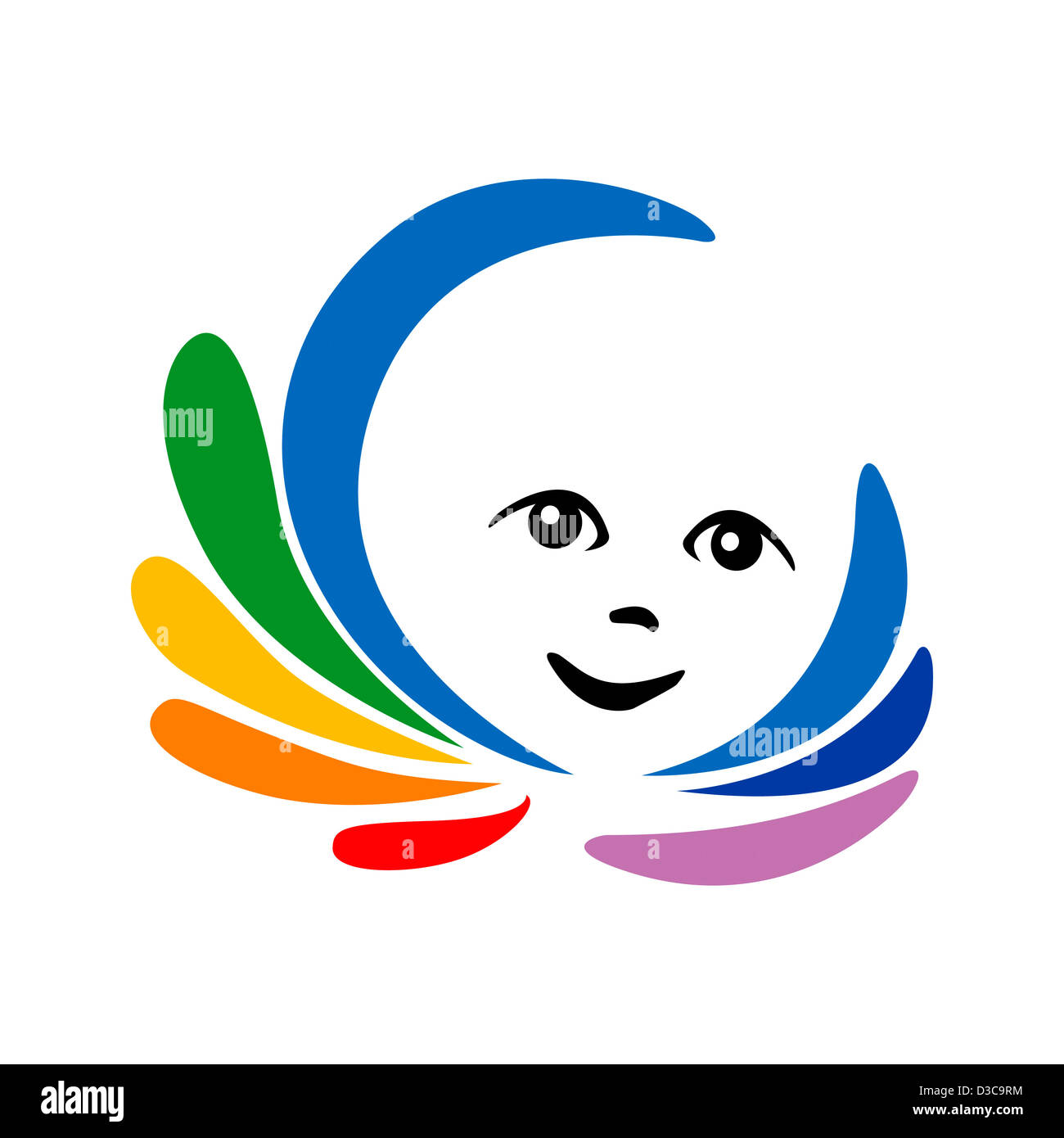 Vector illustration of a kid on white background Stock Photo - Alamy
