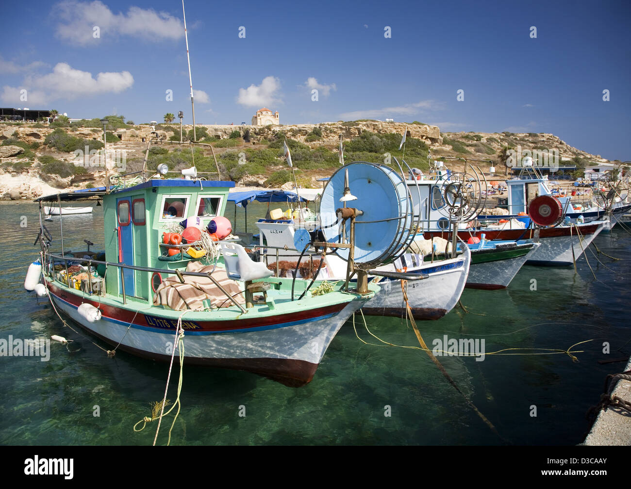Agios Georgios Harbour Near Coral Bay, Cyprus, Europe Stock Photo