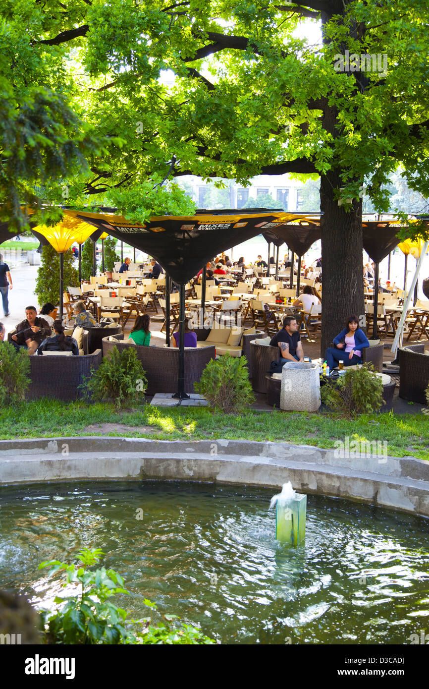 Bulgaria, Europe, Sofia, City Garden, Outdoor Restaurant. Stock Photo