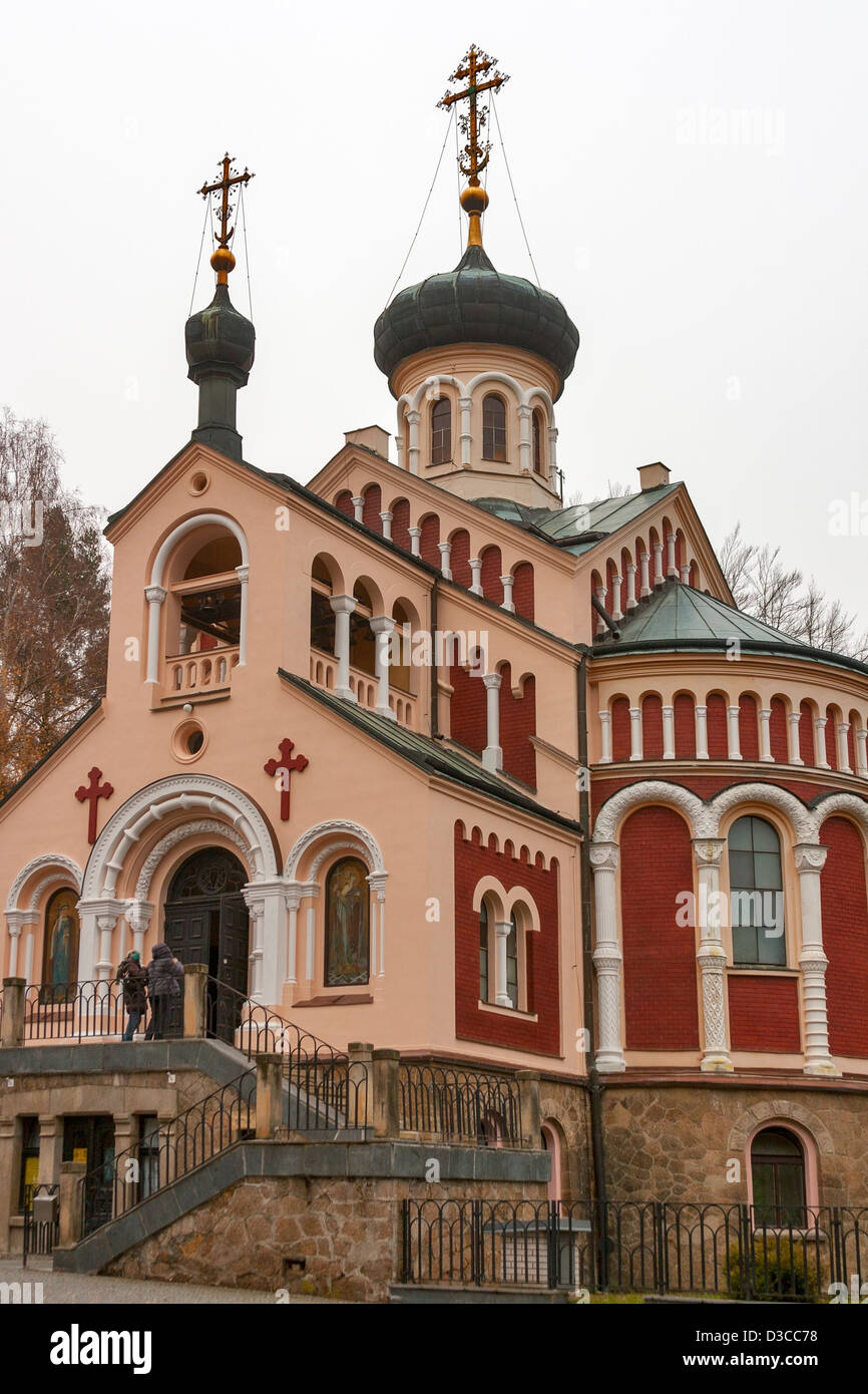 Marianske Lazne, Czech Republic. Russian Orthodox Church of St Vladimir built in 1900-1902. Stock Photo