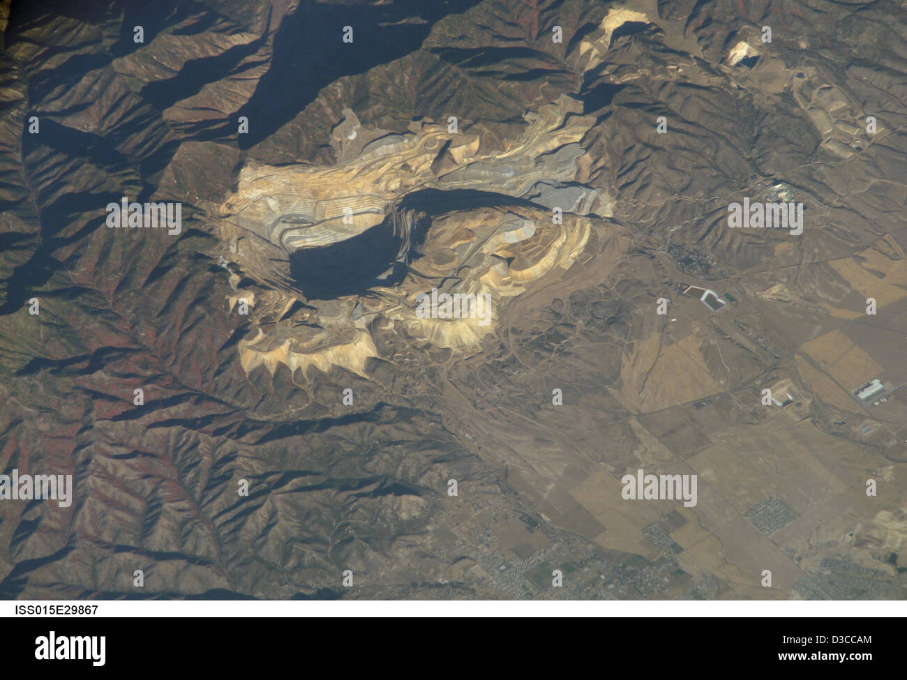 Bingham Canyon Mine, Utah (NASA, International Space Station Science, 09/20/07) Stock Photo