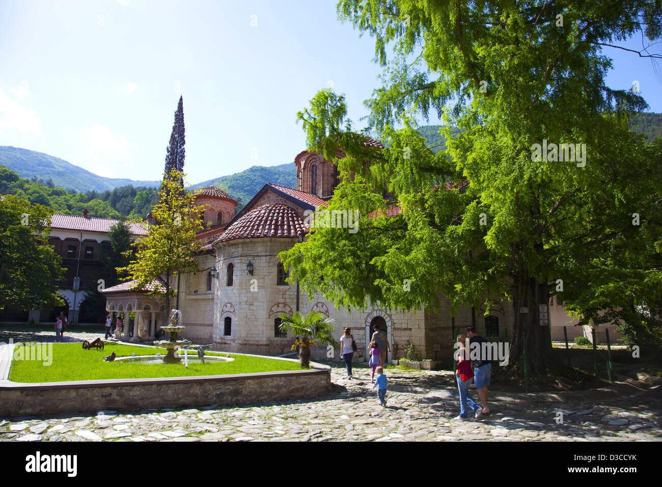 Bulgaria, Europe, Rhodope Mountains, Bachkovo Monastery, Inner Courtyard, Church Of Sveta Bogoroditsa. Stock Photo