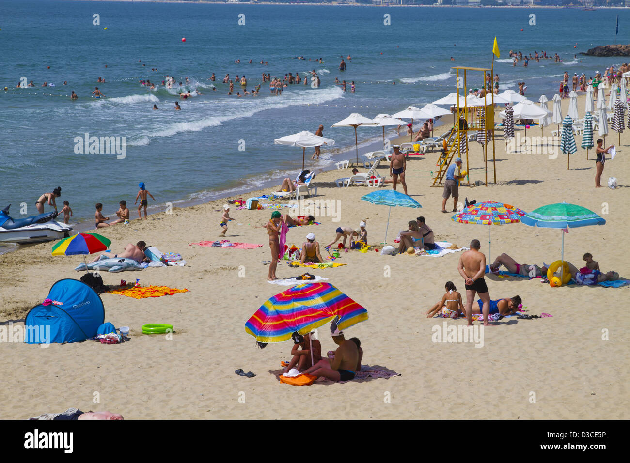 Bulgaria, Europe, Black Sea Coast, Sveti Vlas, Main Beach. Stock Photo