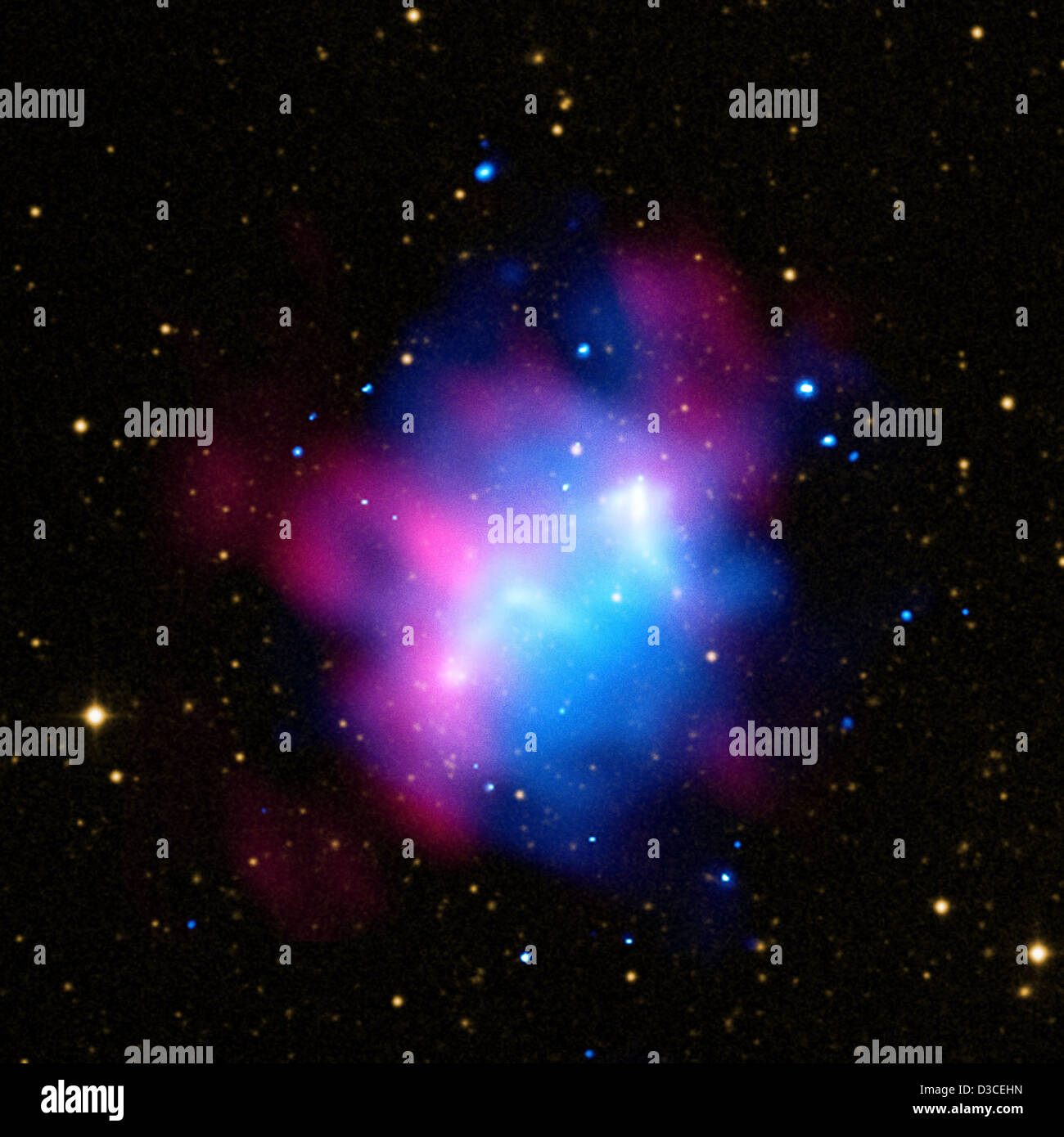 Cluster Collisions Switch on Radio Halos (NASA, Chandra, 08/30/10) Stock Photo