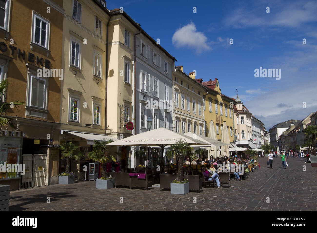 Austria, Carinthia, Klagenfurt Am Worthersee, Alter Platz, Restaurant Stock Photo