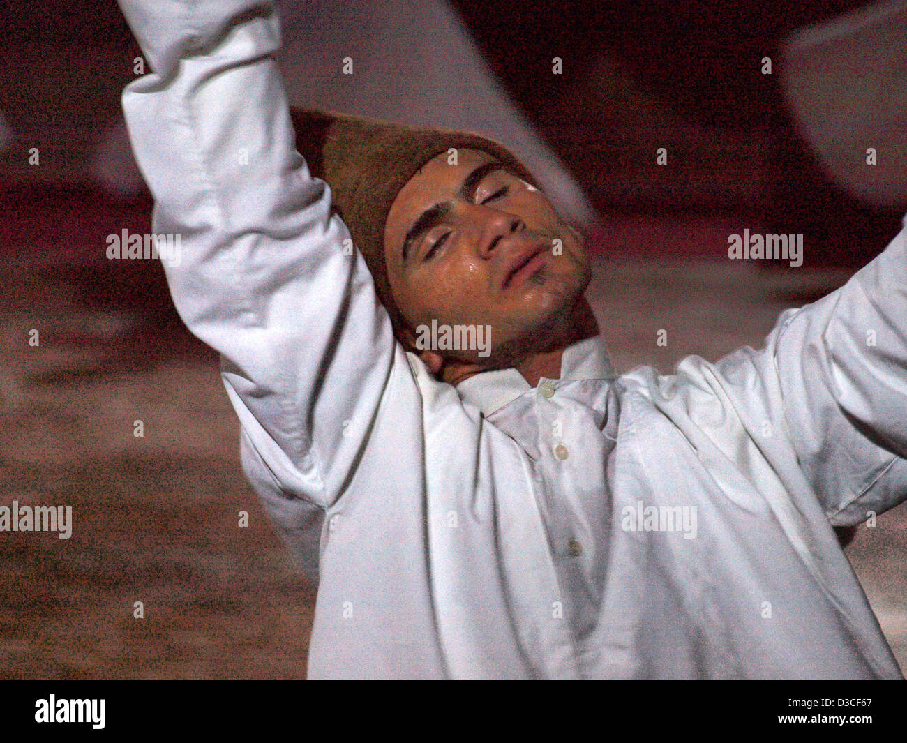 Sufi whirling dervishes in Konya, Turkey, during the annual Mevlana Festival, which takes place in early December. Stock Photo