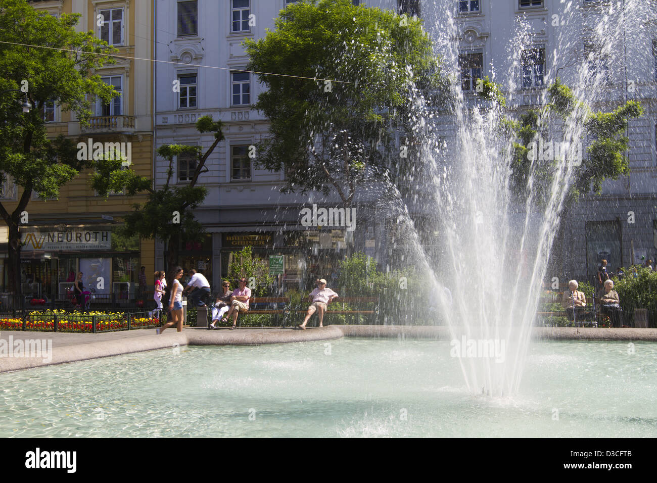 Austria, Styria, Graz, Jakominiplatz, Fountain Stock Photo