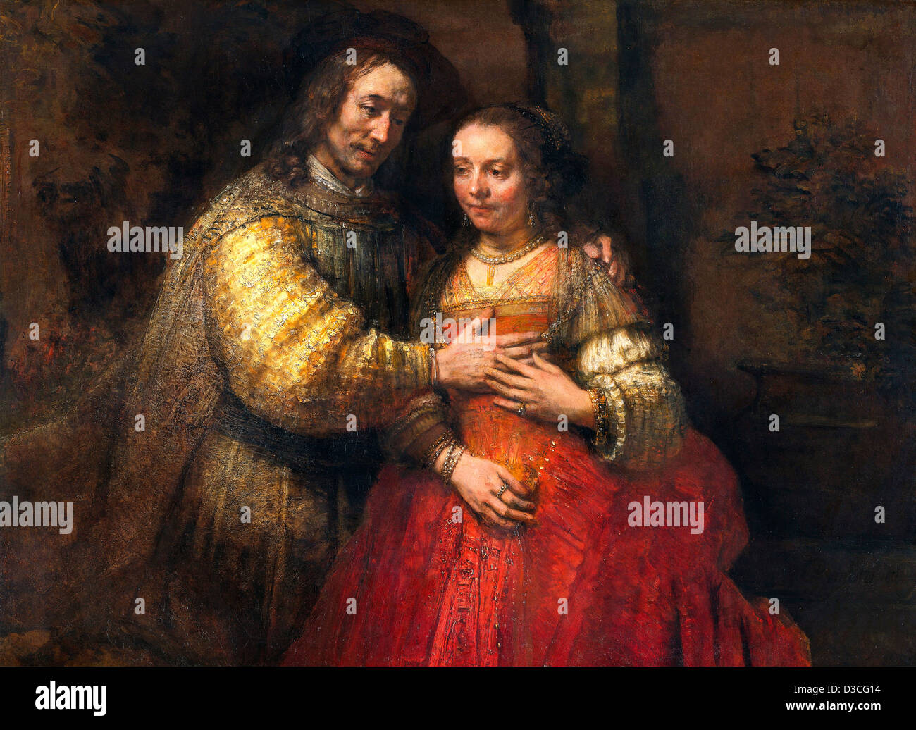Rembrandt van Rijn Portrait of a Couple as Figures from the Old Testament (The Jewish bride). oil on canvas. circa 1665-1669 Stock Photo