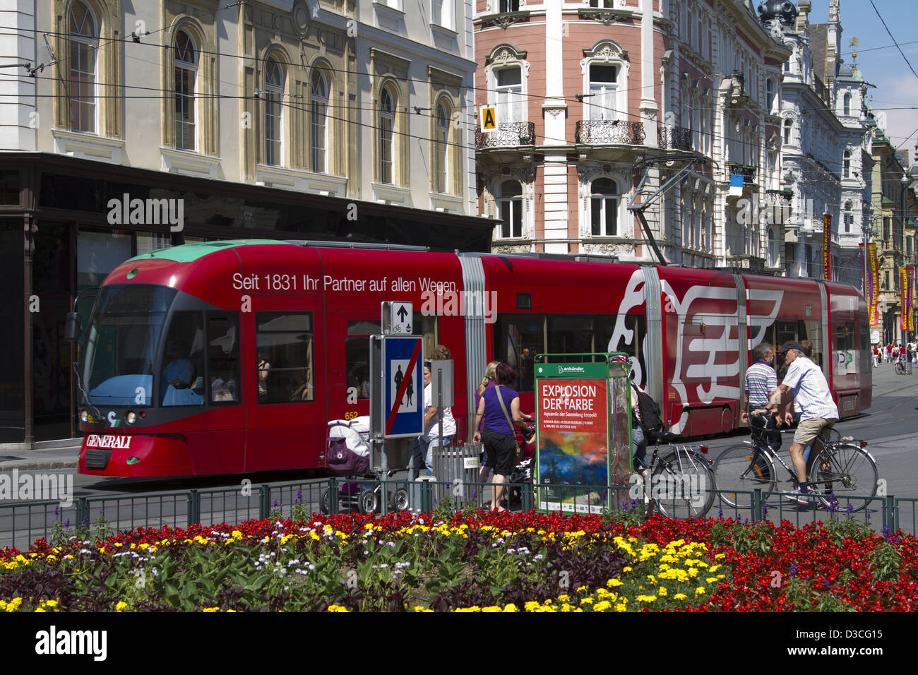 Austria, Styria, Graz, Herrengasse, Tram Stock Photo