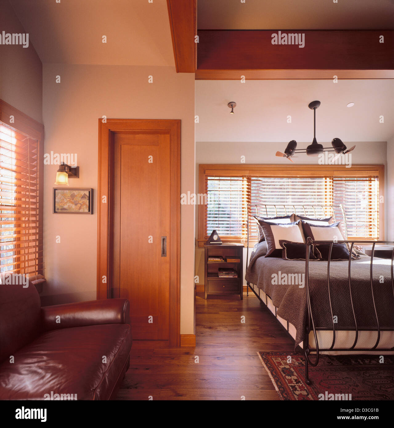 Bedroom With a Sofa Stock Photo - Alamy