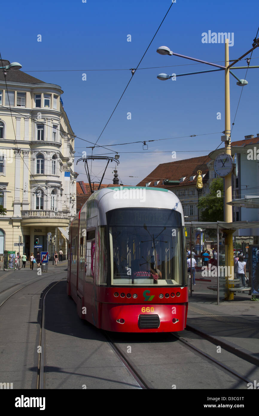 Austria, Styria, Graz, Herrengasse, Jakominiplatz, Tram Stock Photo - Alamy