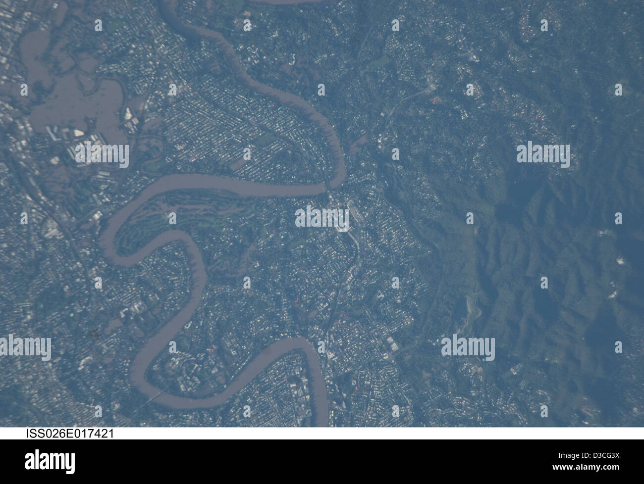 Brisbane, Australia Flooding (NASA, International Space Station, 01/13/11) Stock Photo