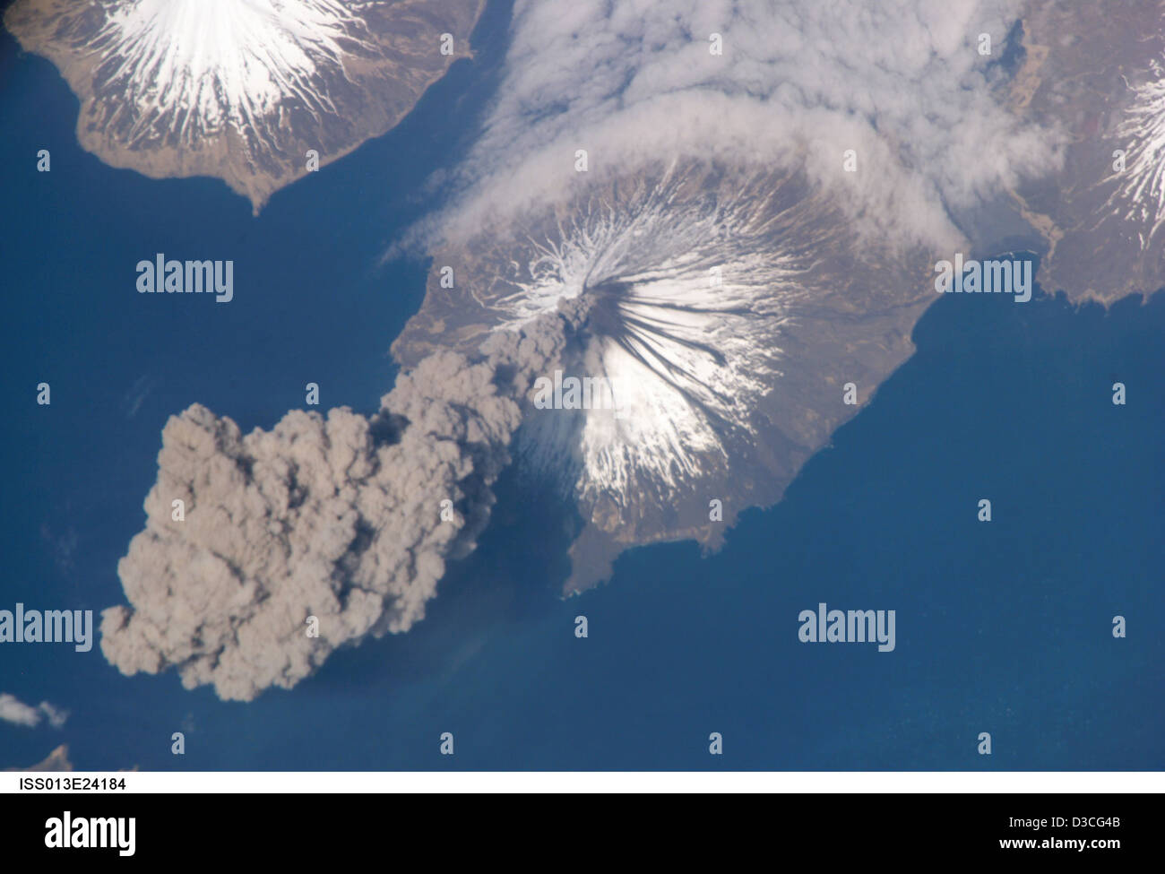 Cleveland Volcano, Aleutian Islands, Alaska (NASA, International Space Station, 05/23/06) Stock Photo