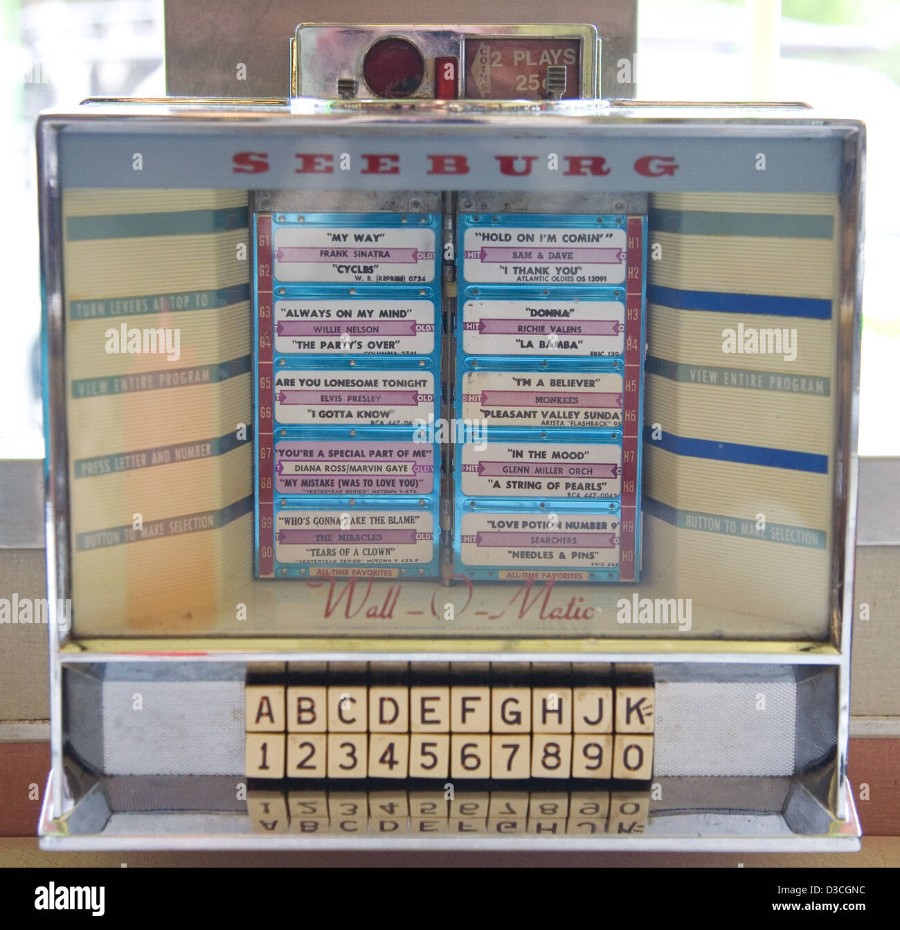 Old Style Jukebox In New York Diner, New York, Usa Stock Photo