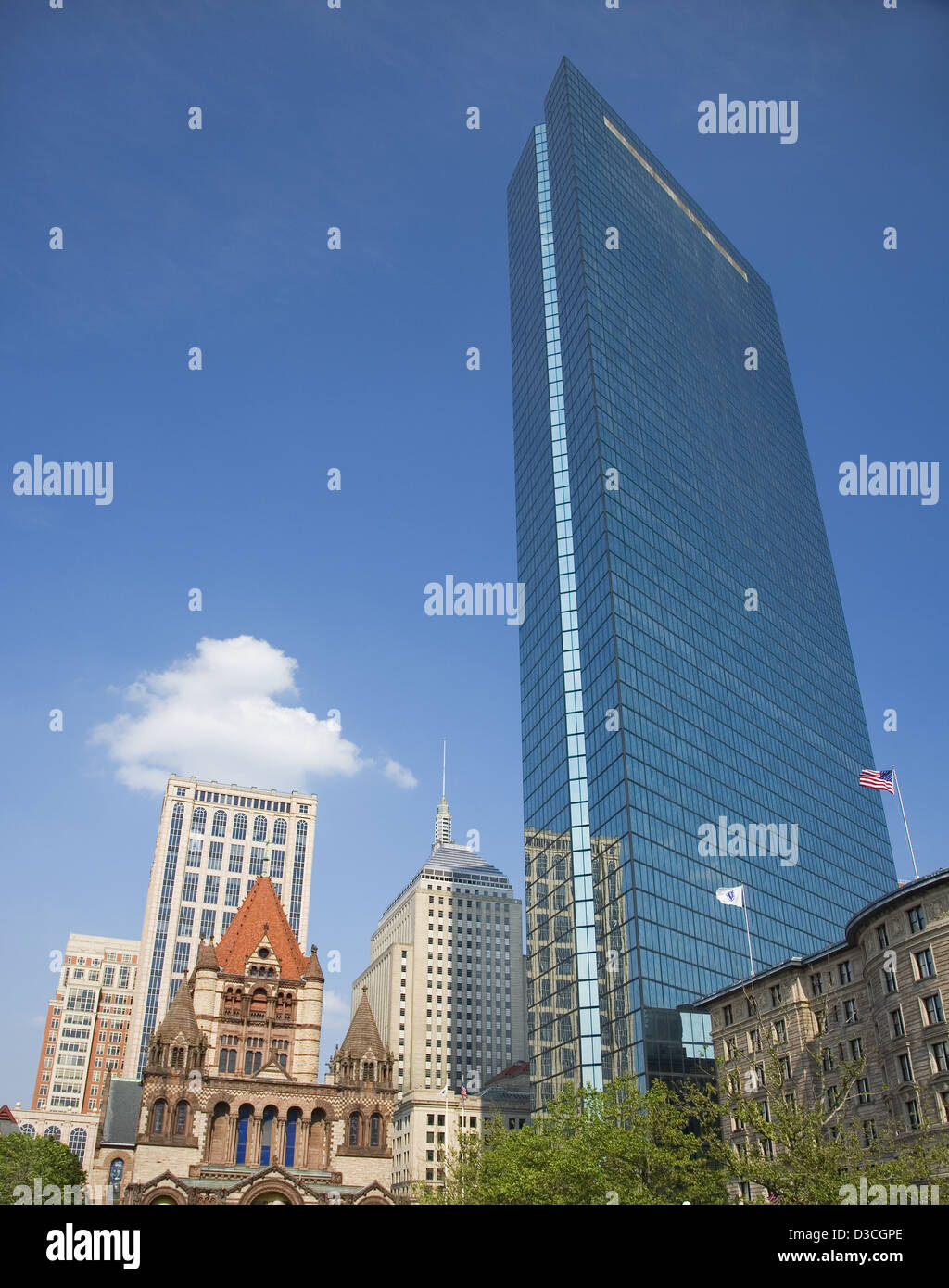 Trinity Church And The John Hancock Tower, Boston, Massachusetts, Usa