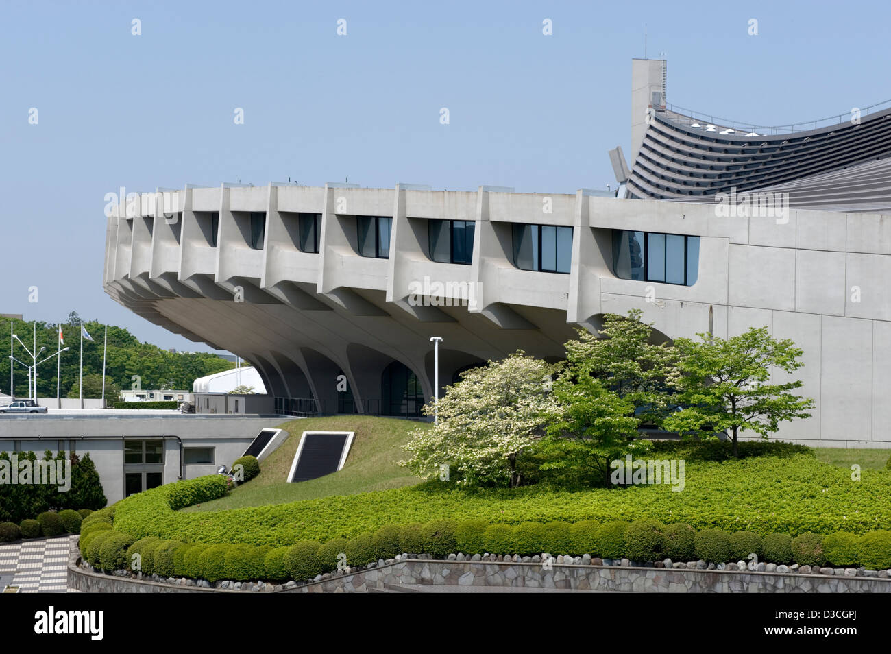 Yoyogi National Stadium in Tokyo designed by architect Kenzo Tange built for 1964 Summer Olympics is still a popular venue today Stock Photo