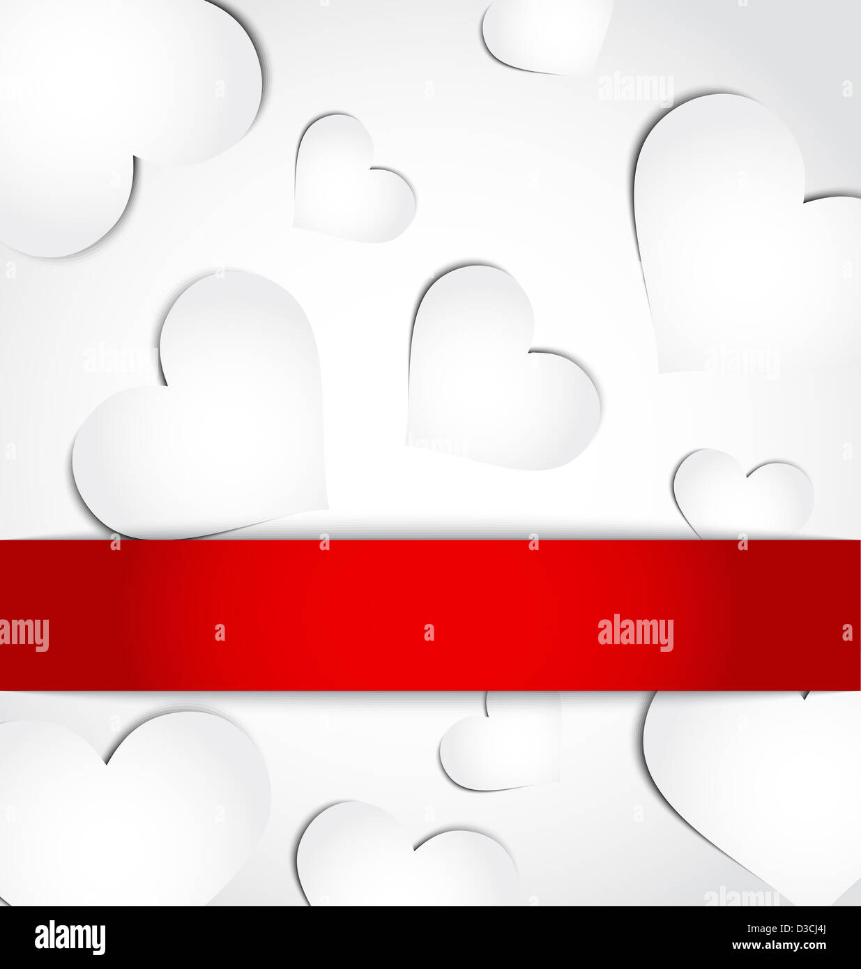 Illustration card of Valentine's day with paper hearts - vector Stock ...