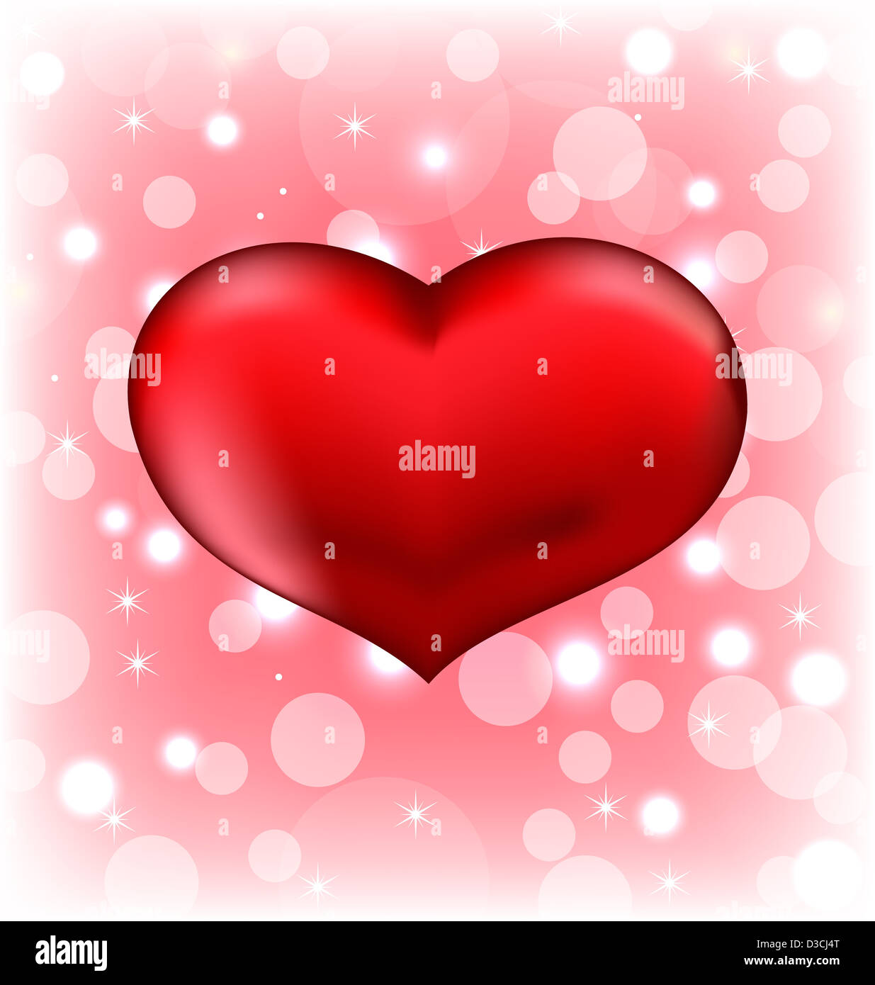 Illustration red heart, Valentine glowing background - vector Stock ...