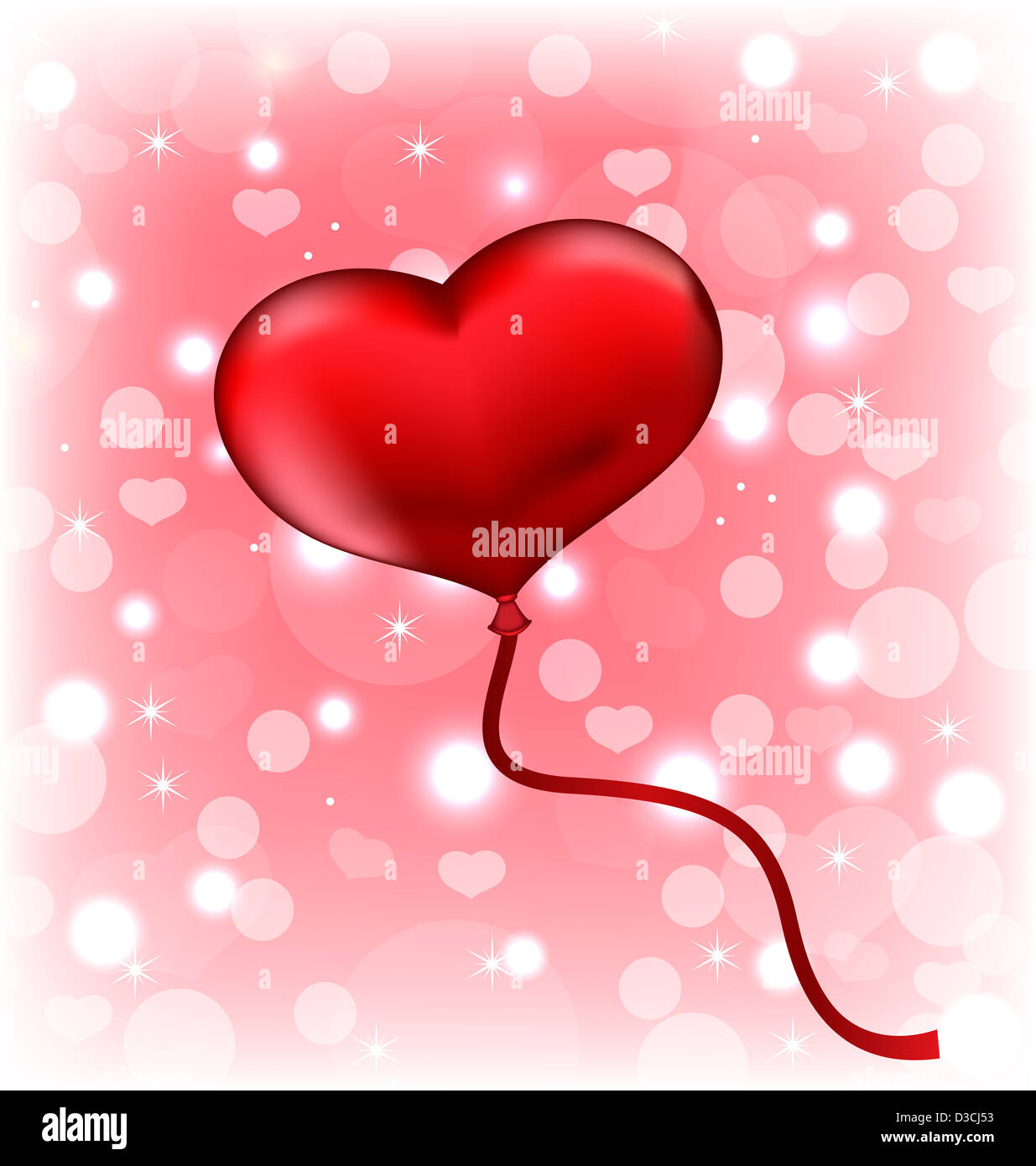 Illustration balloon in the shape of heart - vector Stock Photo - Alamy