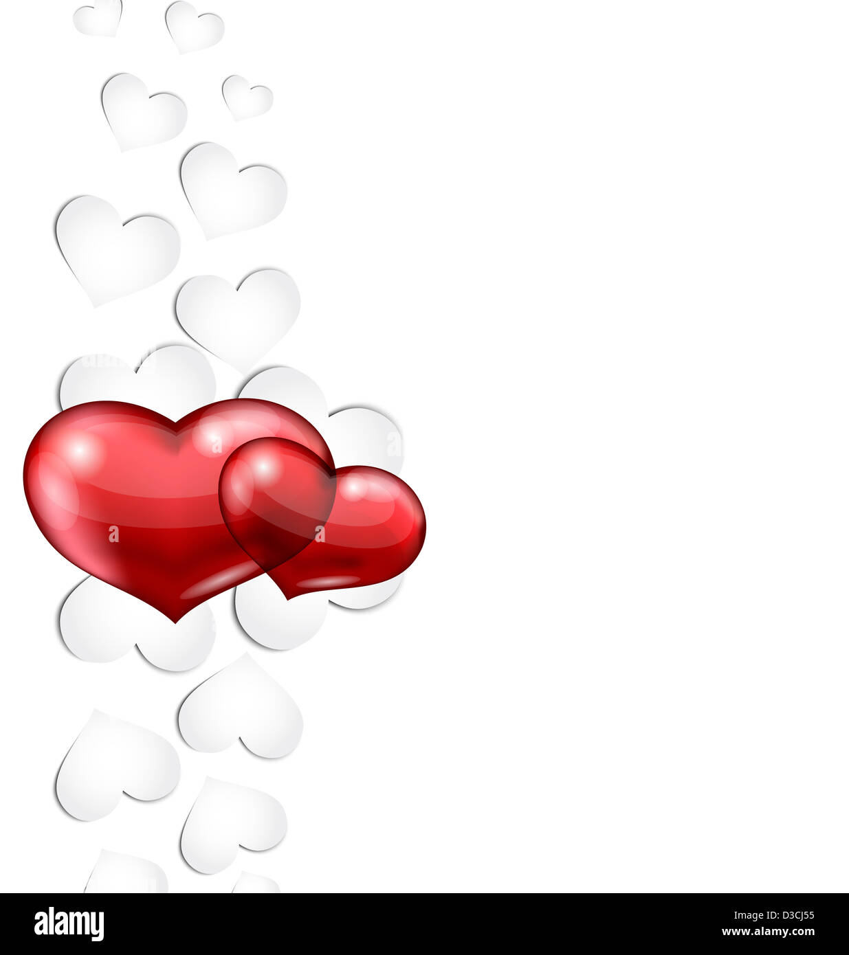 Illustration card of Valentine's day with paper hearts - vector Stock ...