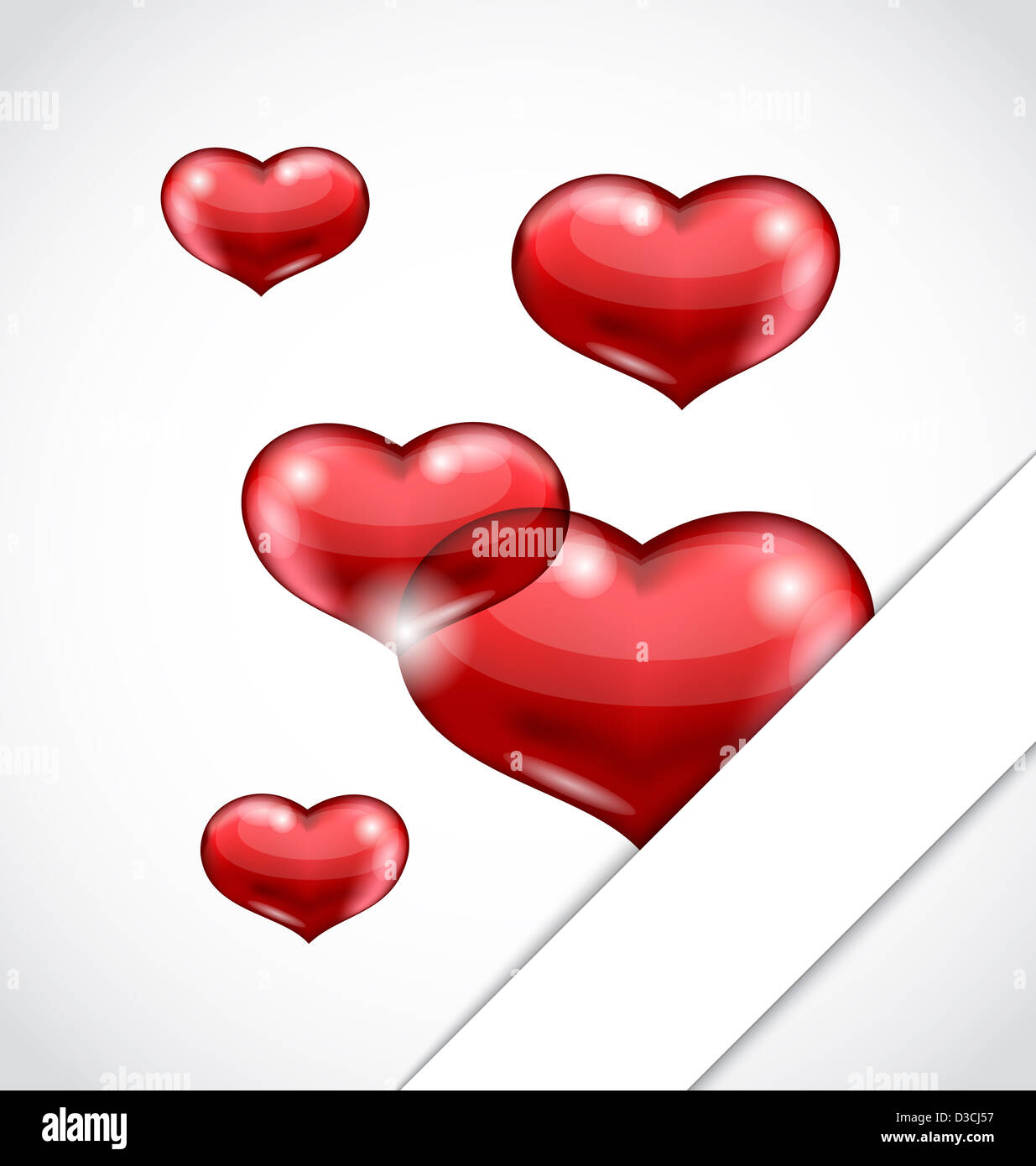 Illustration card of Valentine's day with paper hearts - vector Stock ...