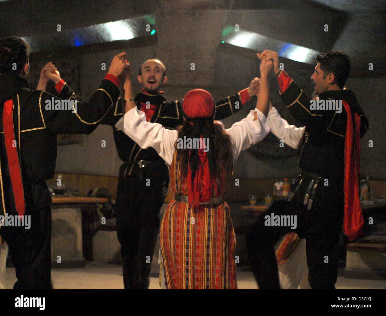Turkish Night Show of traditional dances in Cappadocia, Turkey. Stock Photo