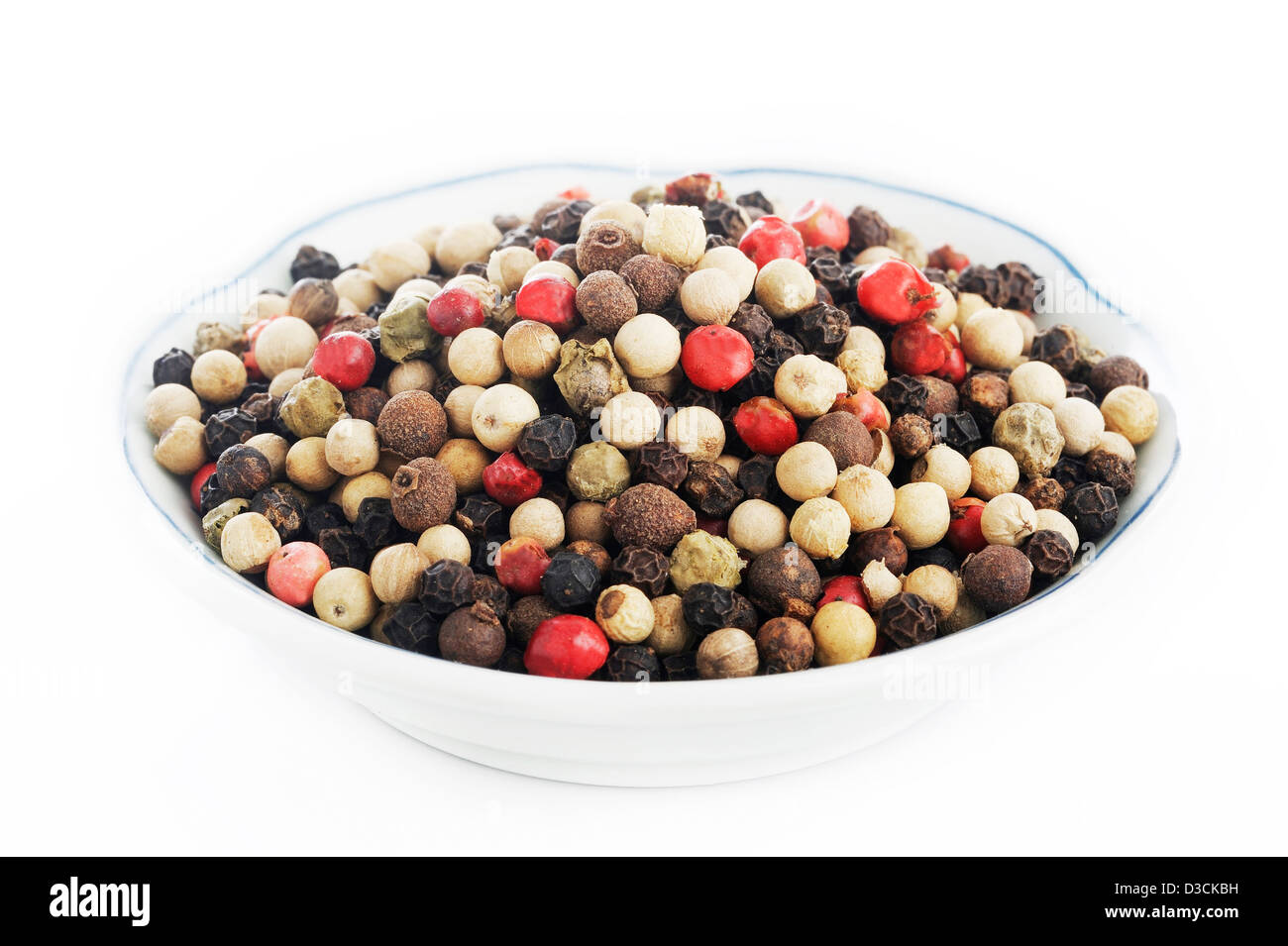 mixed pepper in bowl Stock Photo