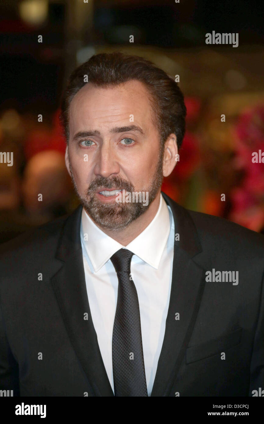 Actor Nicolas Cage arrives at the premiere of "The Croods" during ...