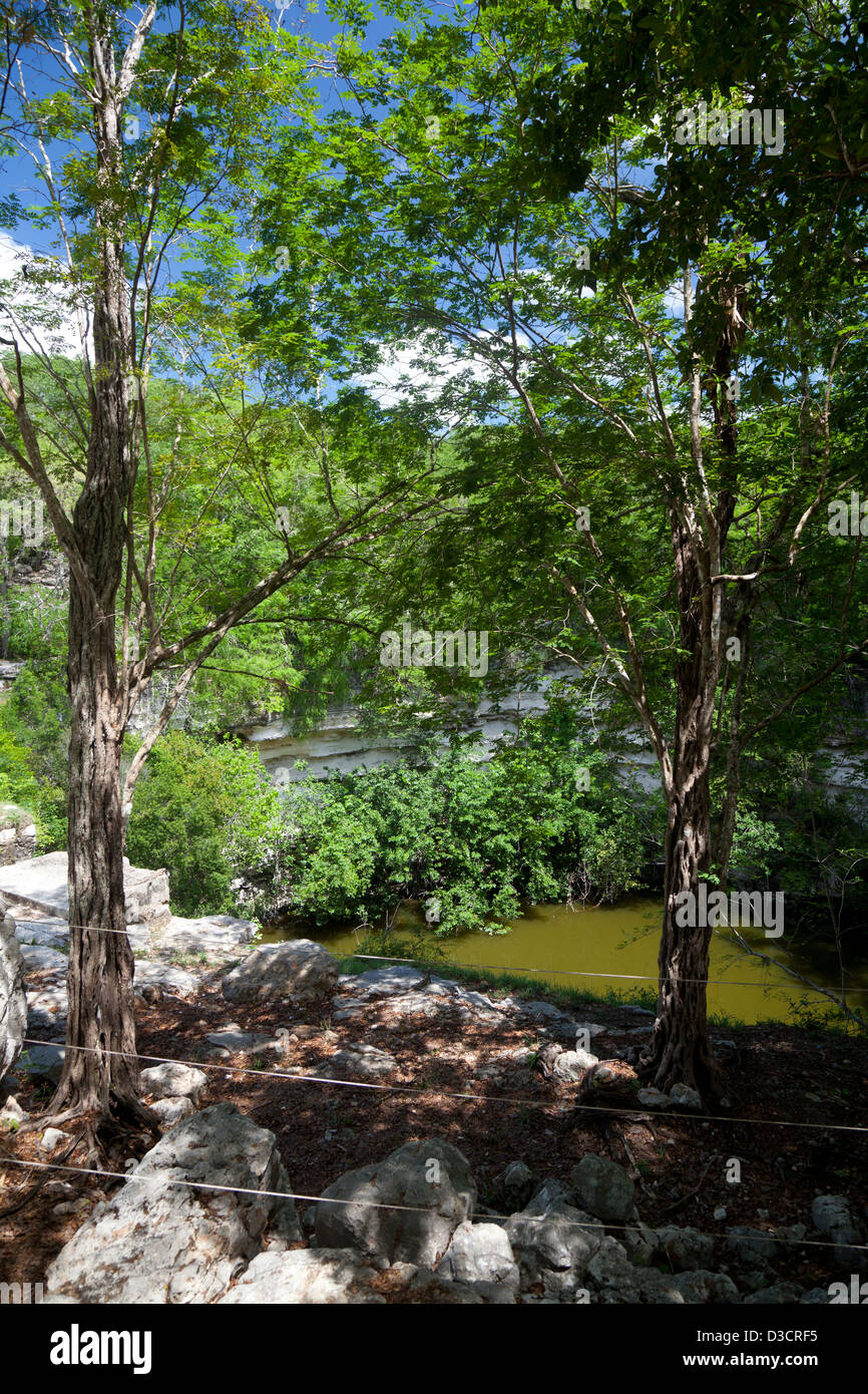 The Sacred cenote @ Chichen Itza, Mexico Stock Photo