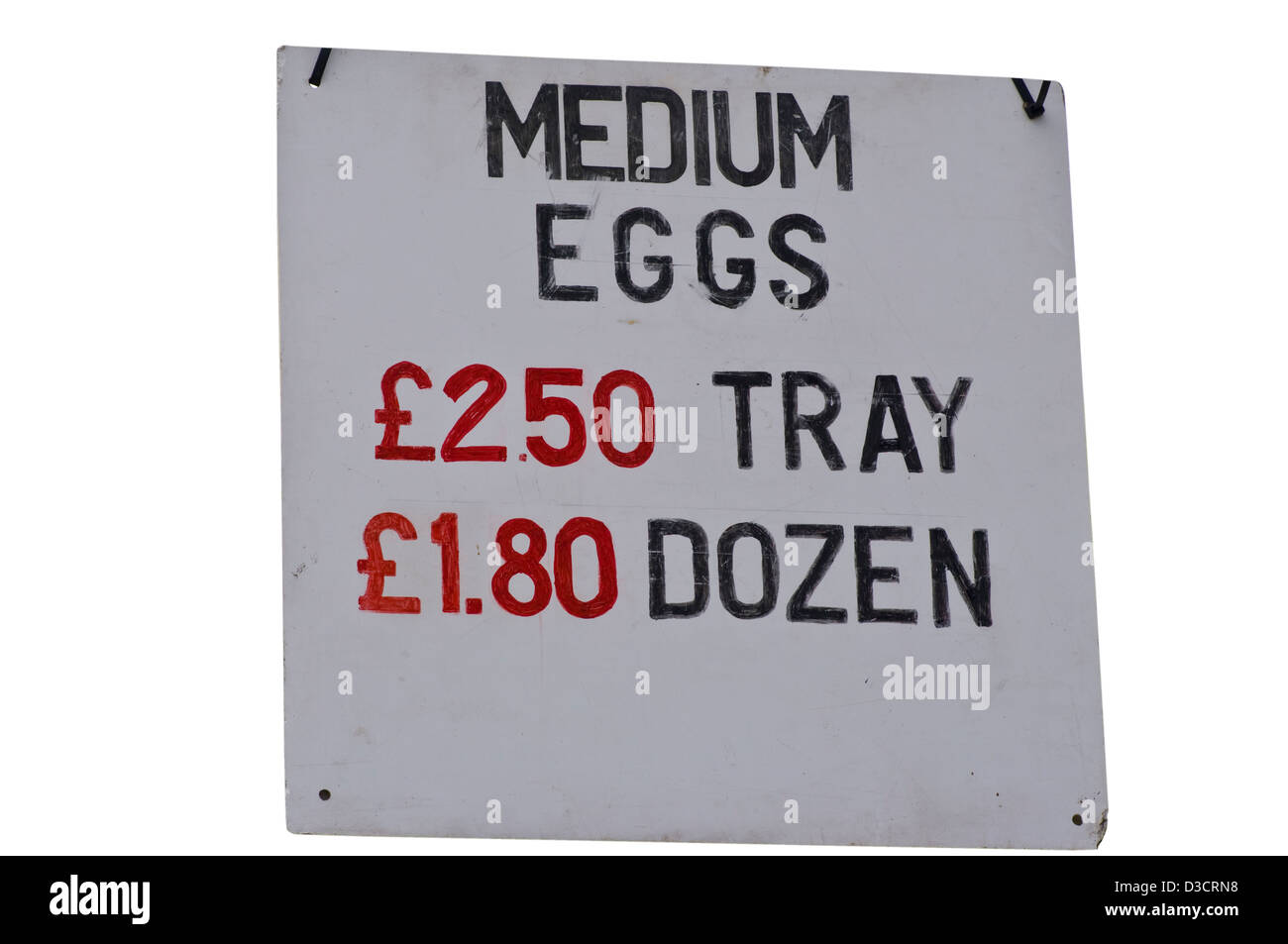 Medium Eggs For Sale Roadside Sign Stock Photo