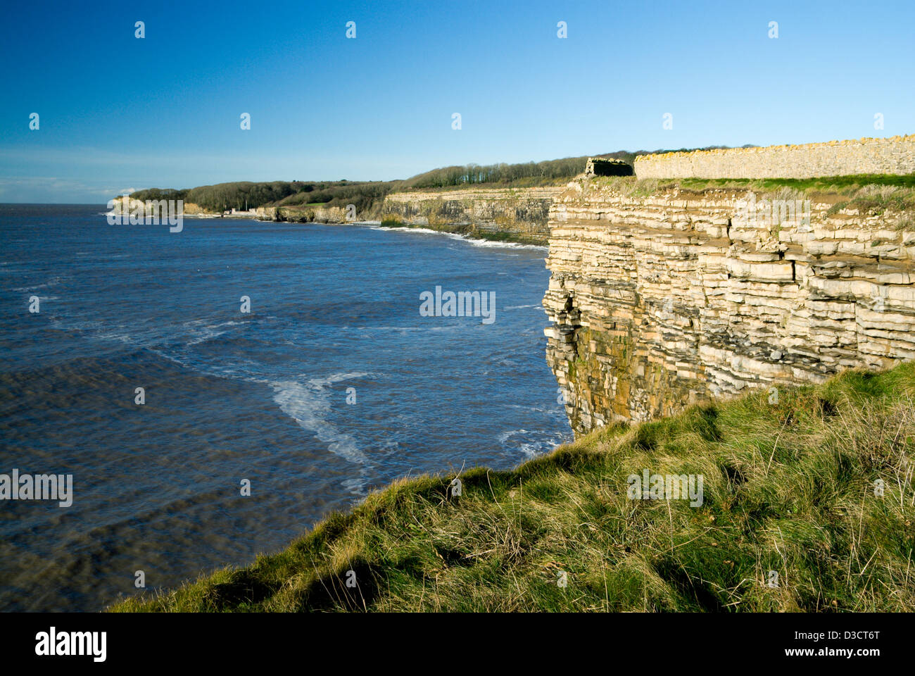 Wales coastal path col huw llantwit major Glamorgan Heritage Coast, Vale of Glamorgan, South Wales, United Kingdom. Stock Photo