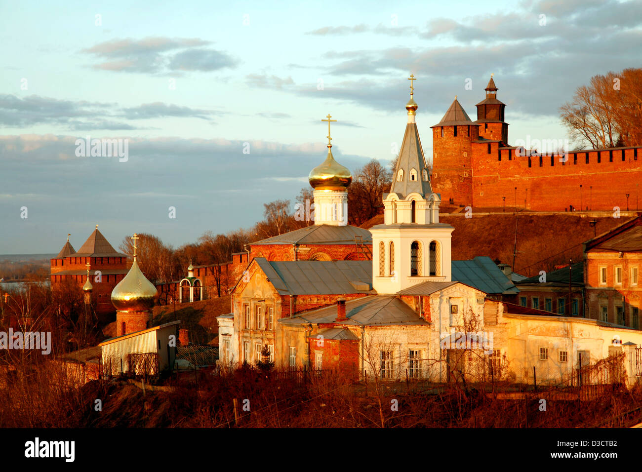 Church of Elijah the Prophet and Kremlin. Nizhny Novgorod, Russia. Stock Photo