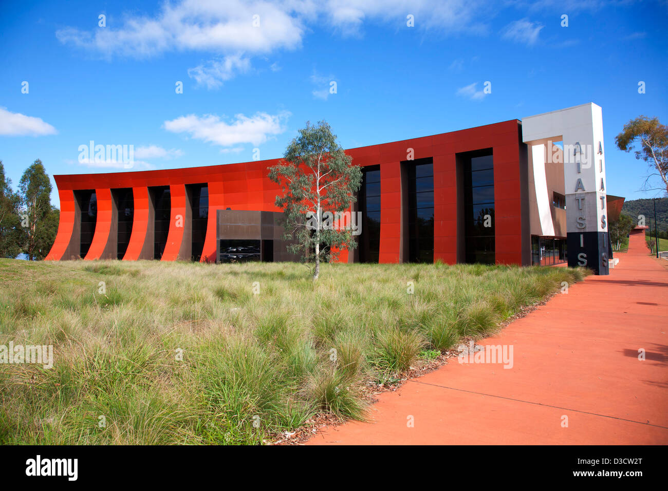 Australian Institute of Aboriginal and Torres Strait Islander Studies building at Acton Peninsula Canberra Australia. Stock Photo