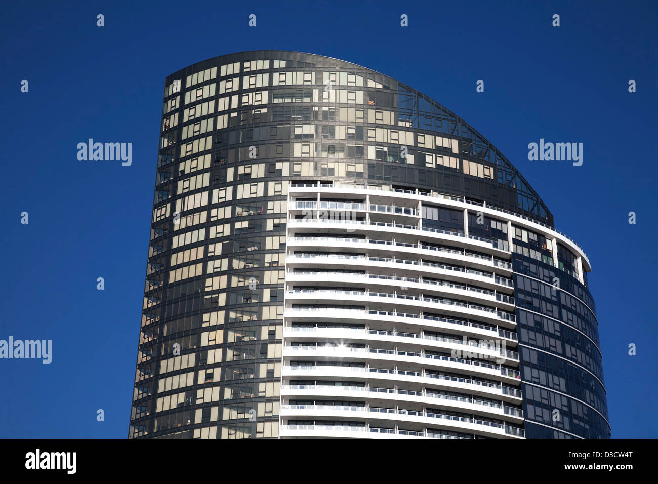 High-density urban living Victoria Point apartment residential building at Docklands Melbourne Victoria Australia Stock Photo
