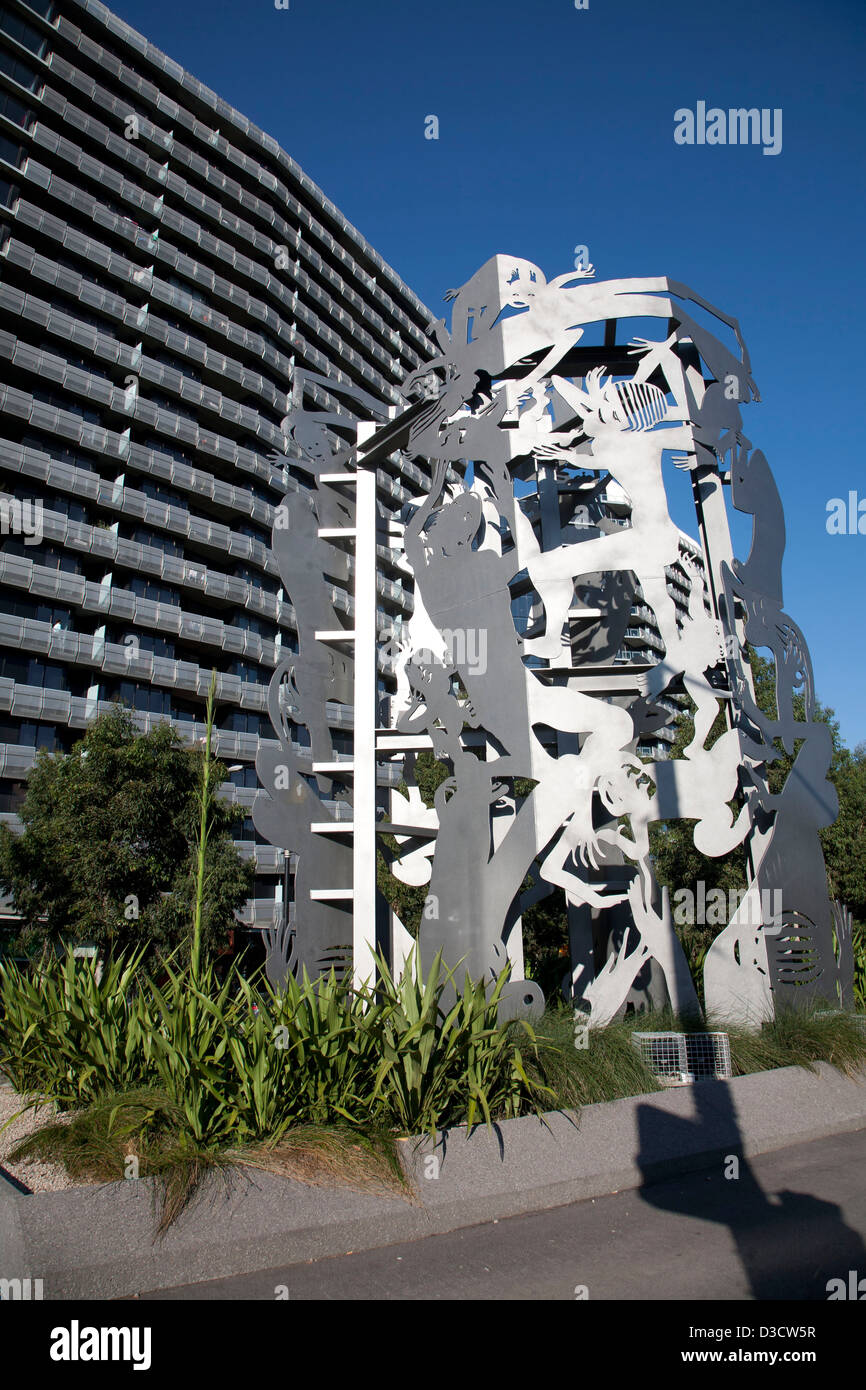 Public art work part-time Docklands art tour Docklands Melbourne Victoria Australia Stock Photo