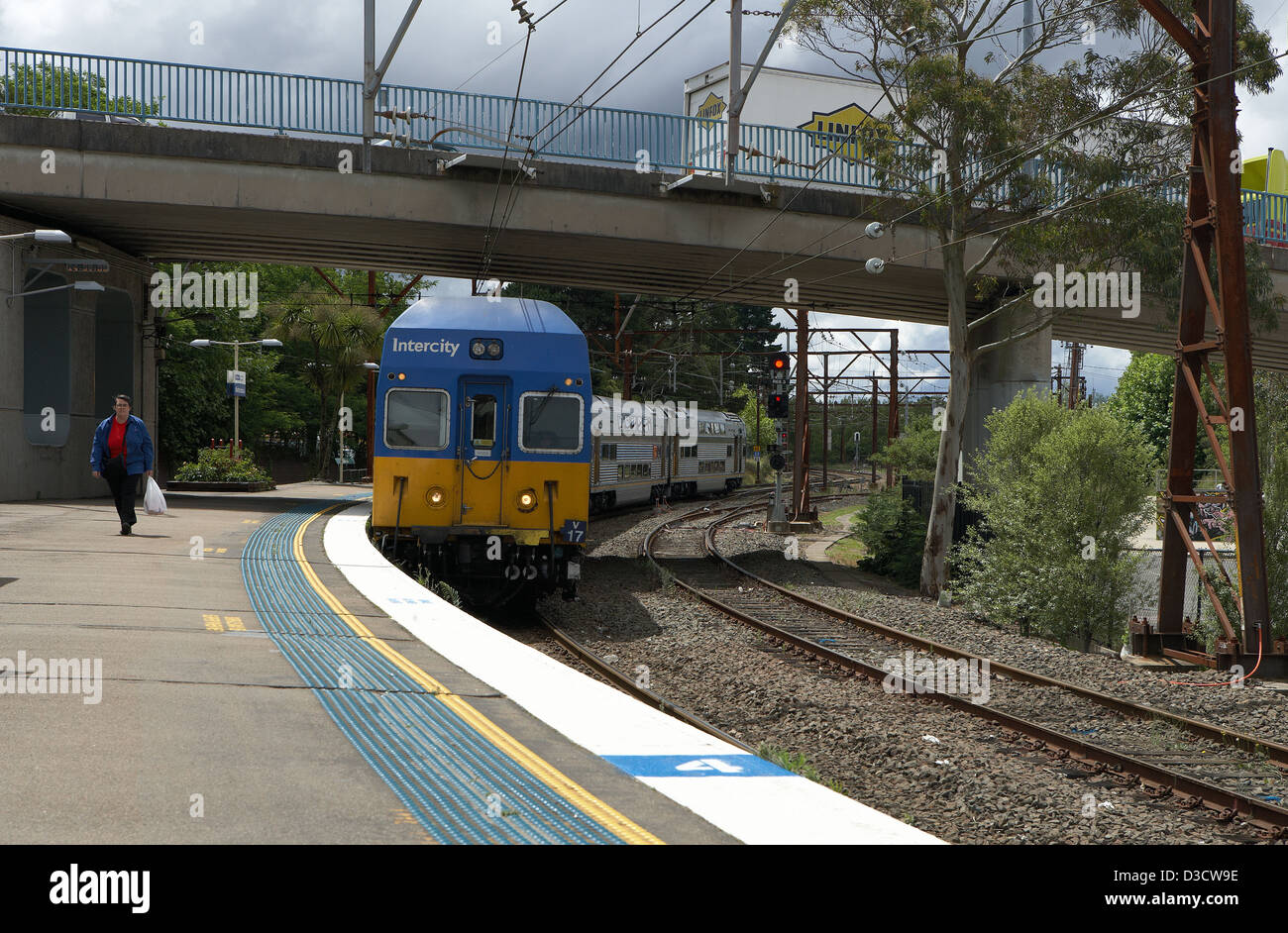 Katoomba, Australia, the entrance of a train station in the CityRail ...
