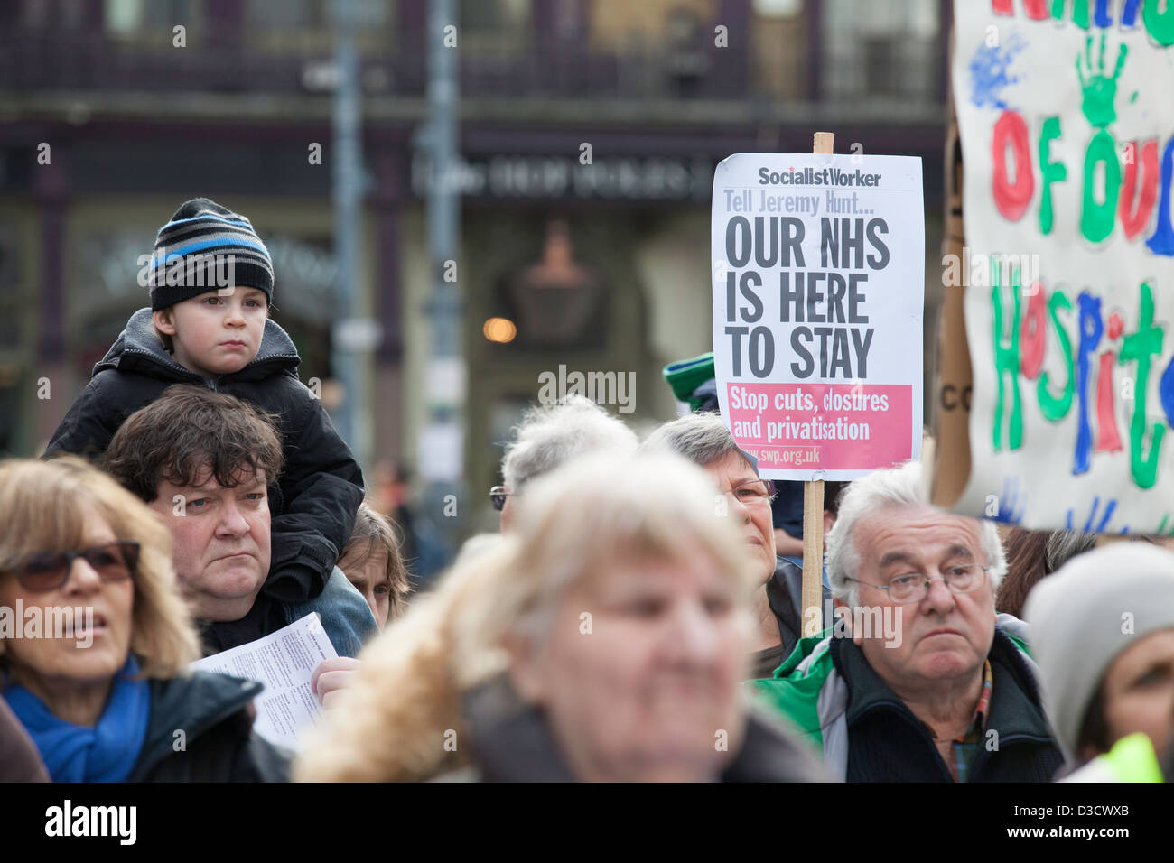 London 16/02/12 Hammersmith, people protesting against cuts and closures within the Healthcare sector. Stock Photo