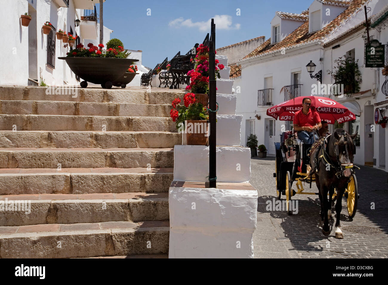 White Village Mijas Costa del Sol Malaga Andalusia Spain Stock Photo