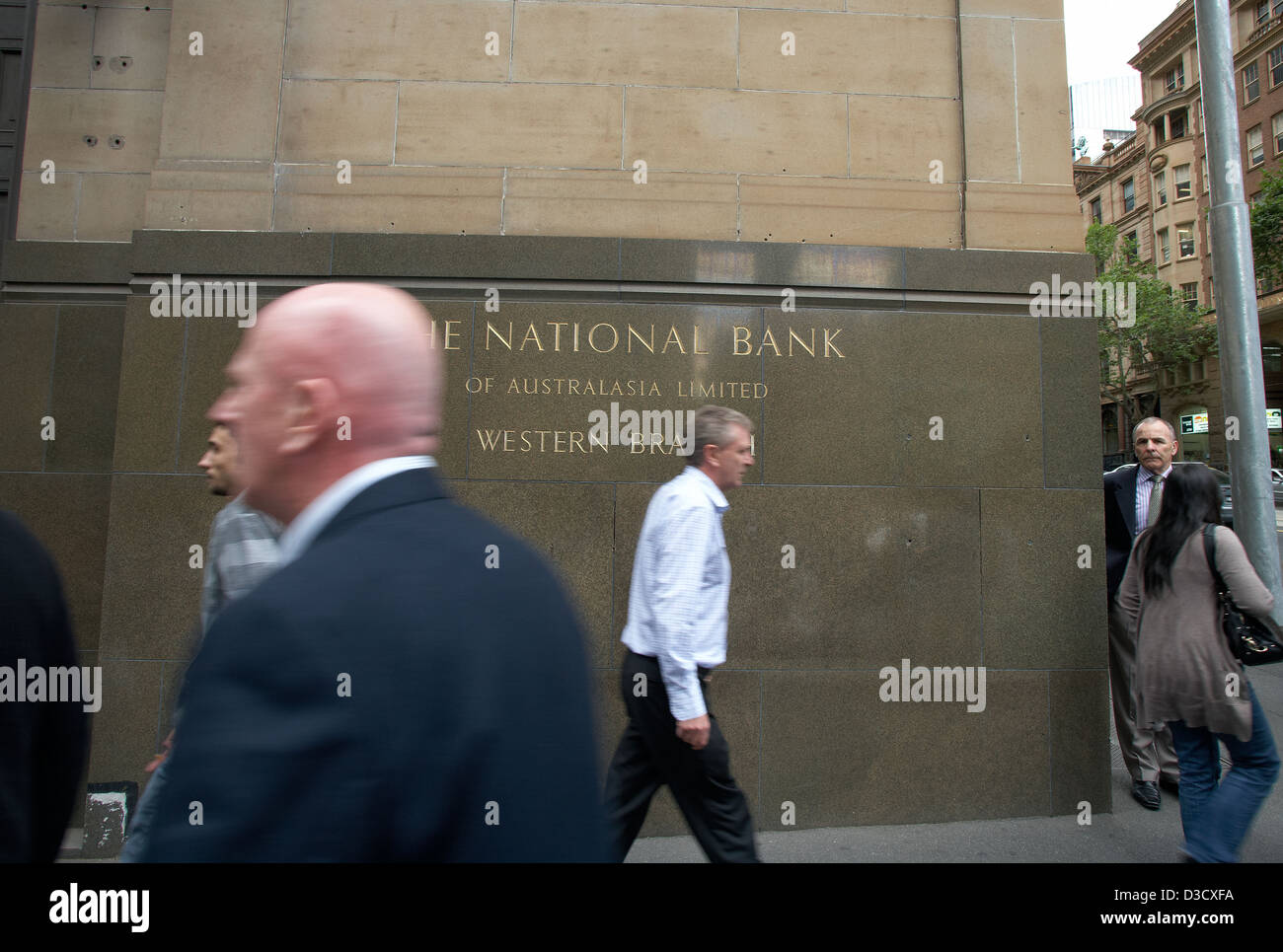 Melbourne Australia Passersby Outside The Headquarters Of The