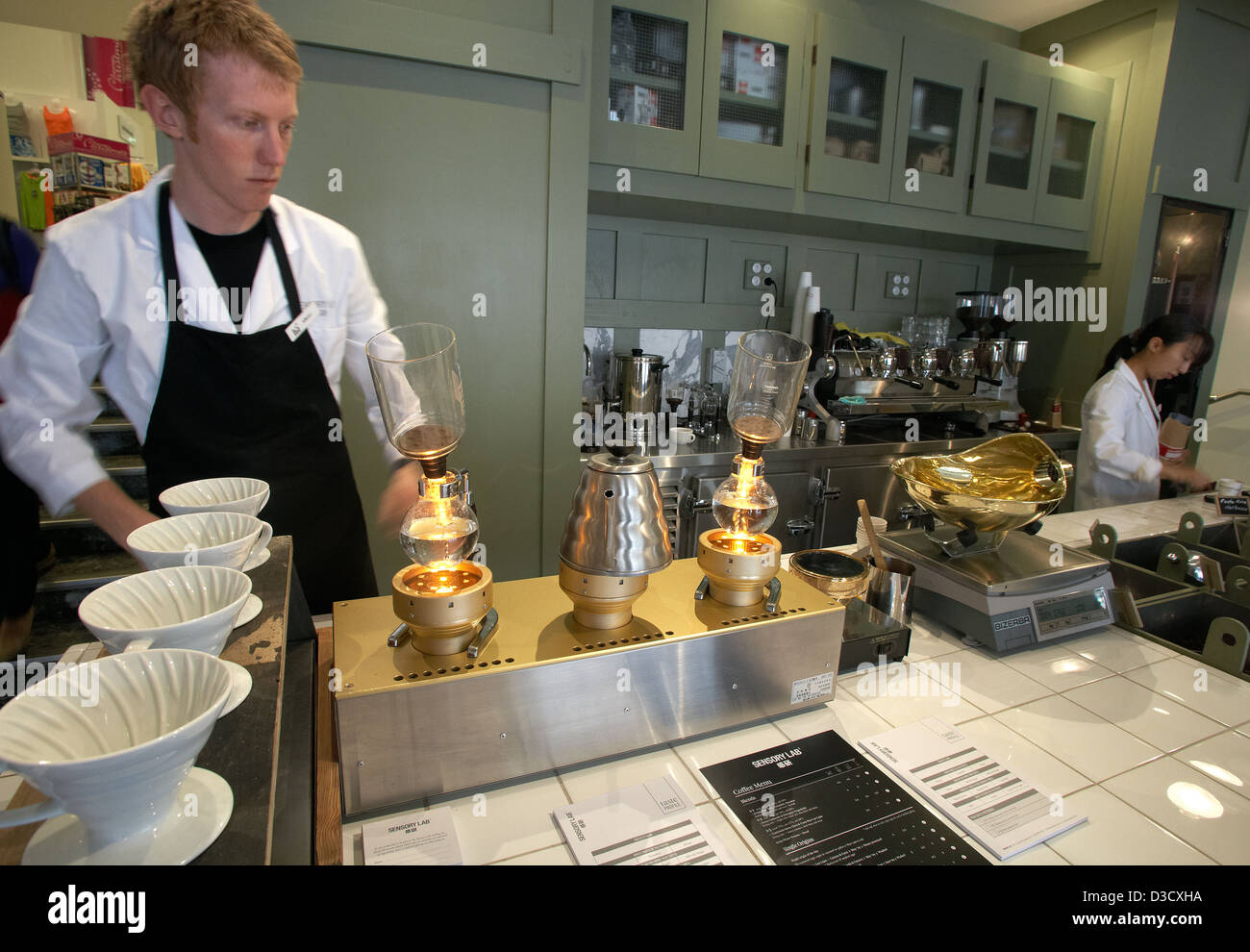 Melbourne, Australia, Coffee Maker in Sensory Lab Stock Photo