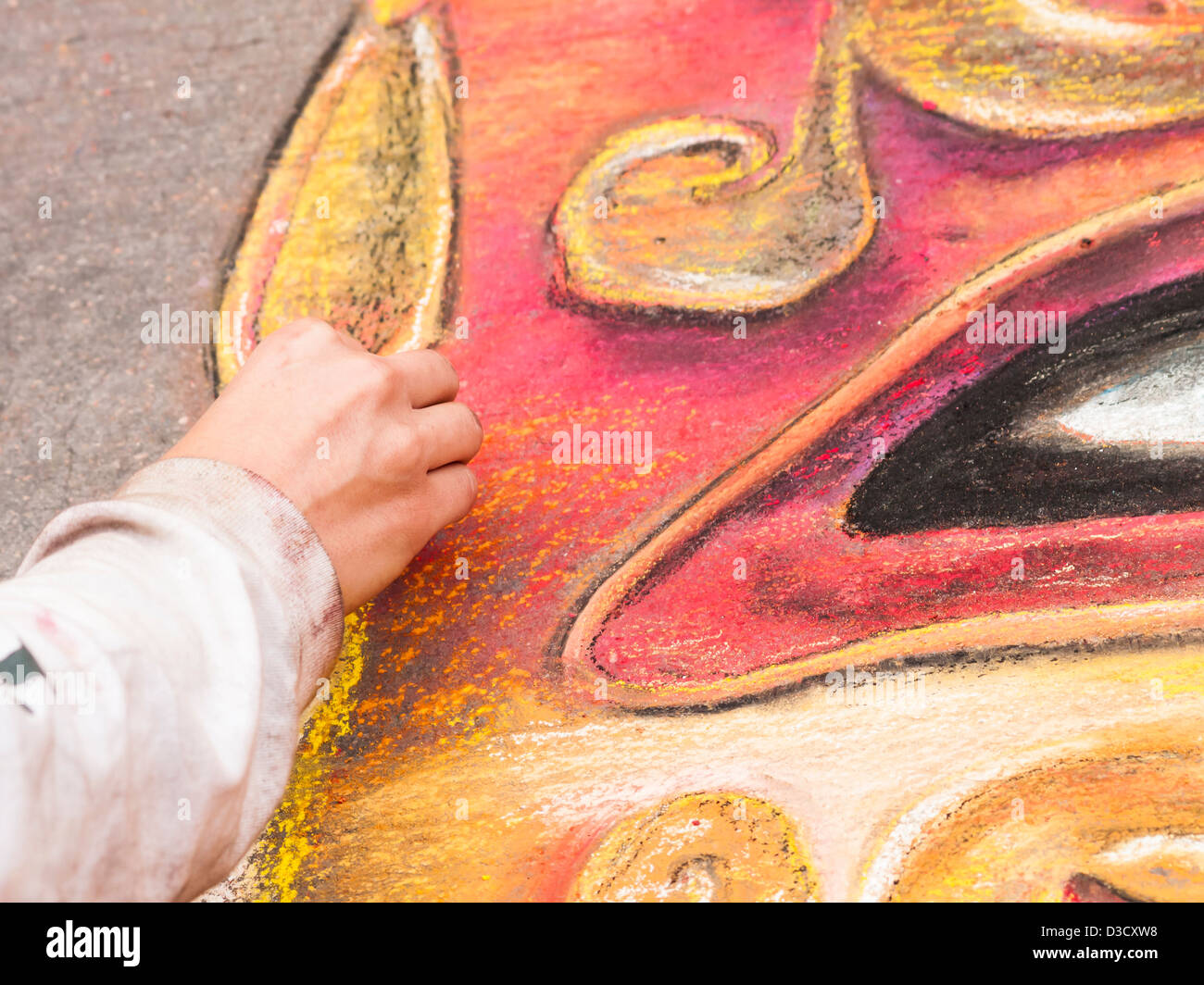 2012 Denver Chalk Art Festival on Larimer Square. Denver, Colorado