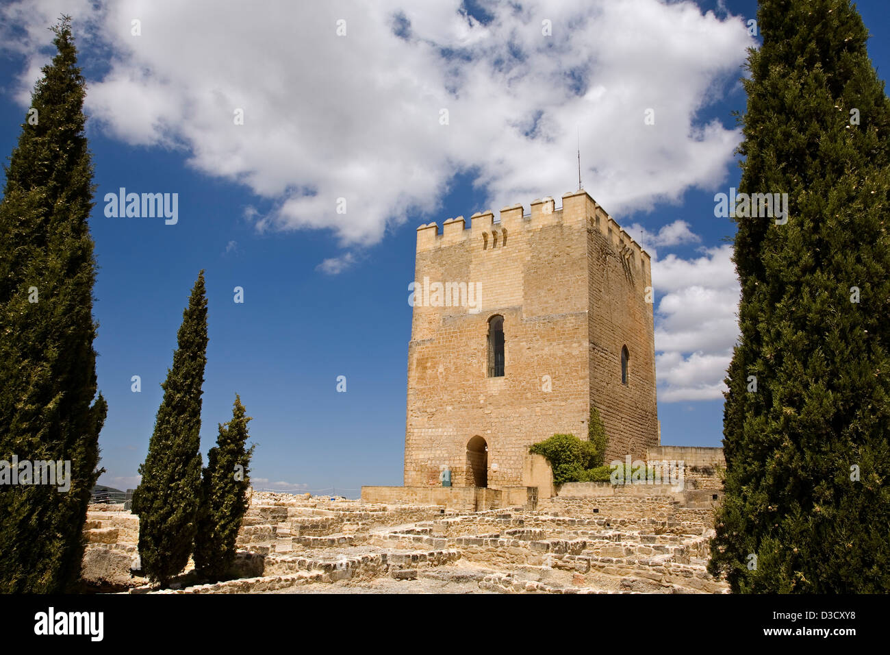 Torre del Homenaje Castle Fortaleza la Mota Alcala La Real Jaen Andalusia Spain Stock Photo