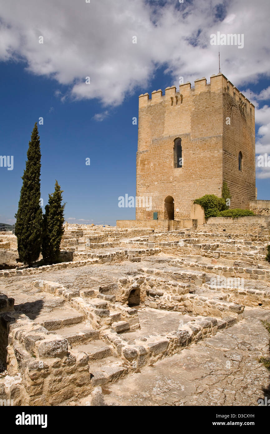 Torre del Homenaje Castle Fortaleza la Mota Alcala La Real Jaen Andalusia Spain Stock Photo