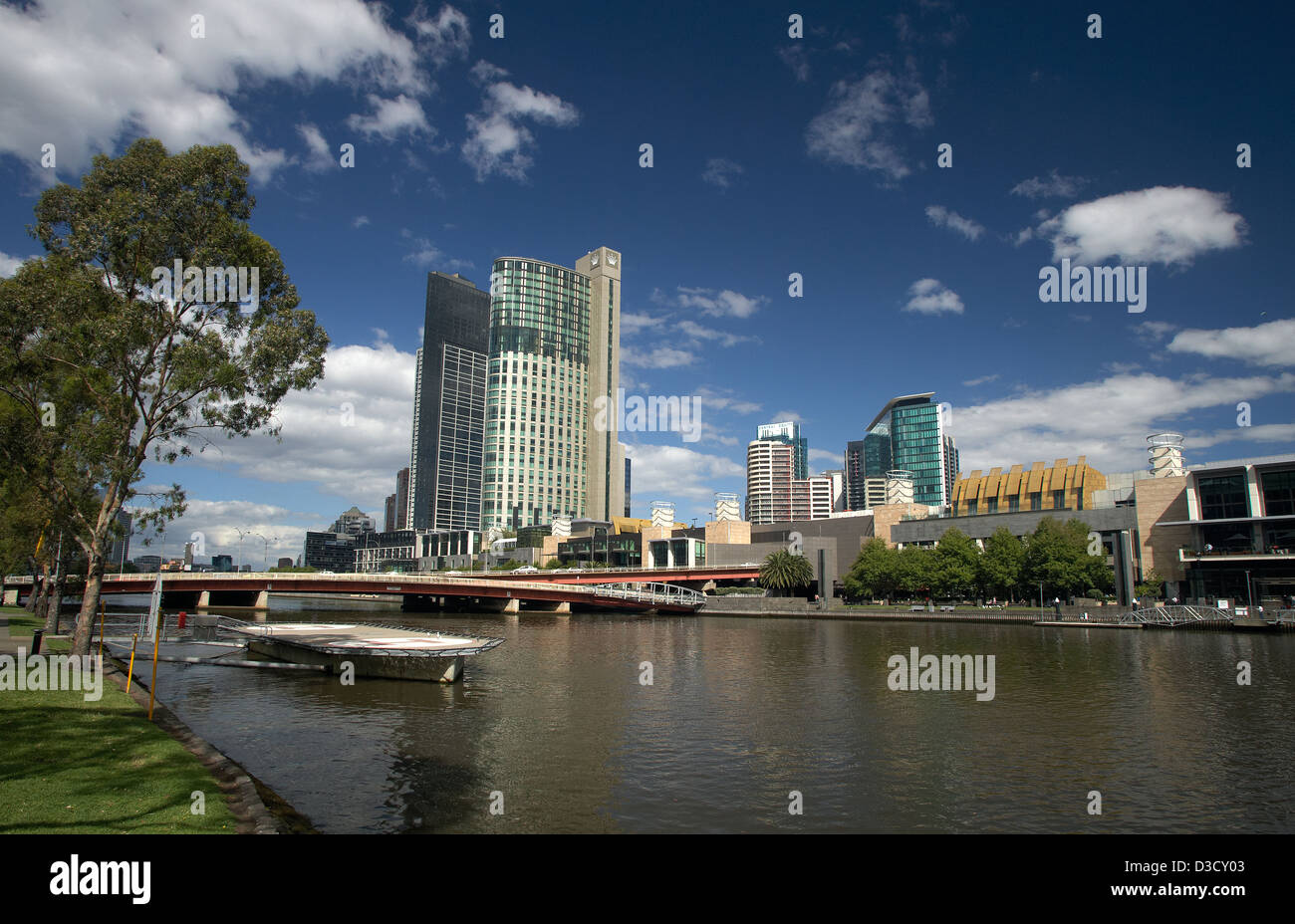 Melbourne, Australia, the Yarra River with the Crown Casino and Entertainment Complex Stock Photo