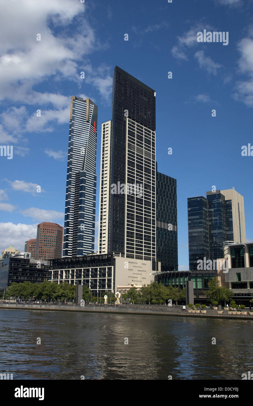 Melbourne, Australia, Southbank on the Yarra River with the Eureka Tower Stock Photo