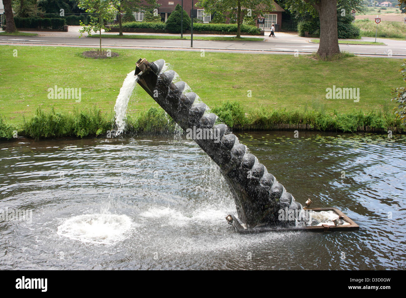 Archimedes screw fountain at 's Hertogenbosch , Netherlands Stock