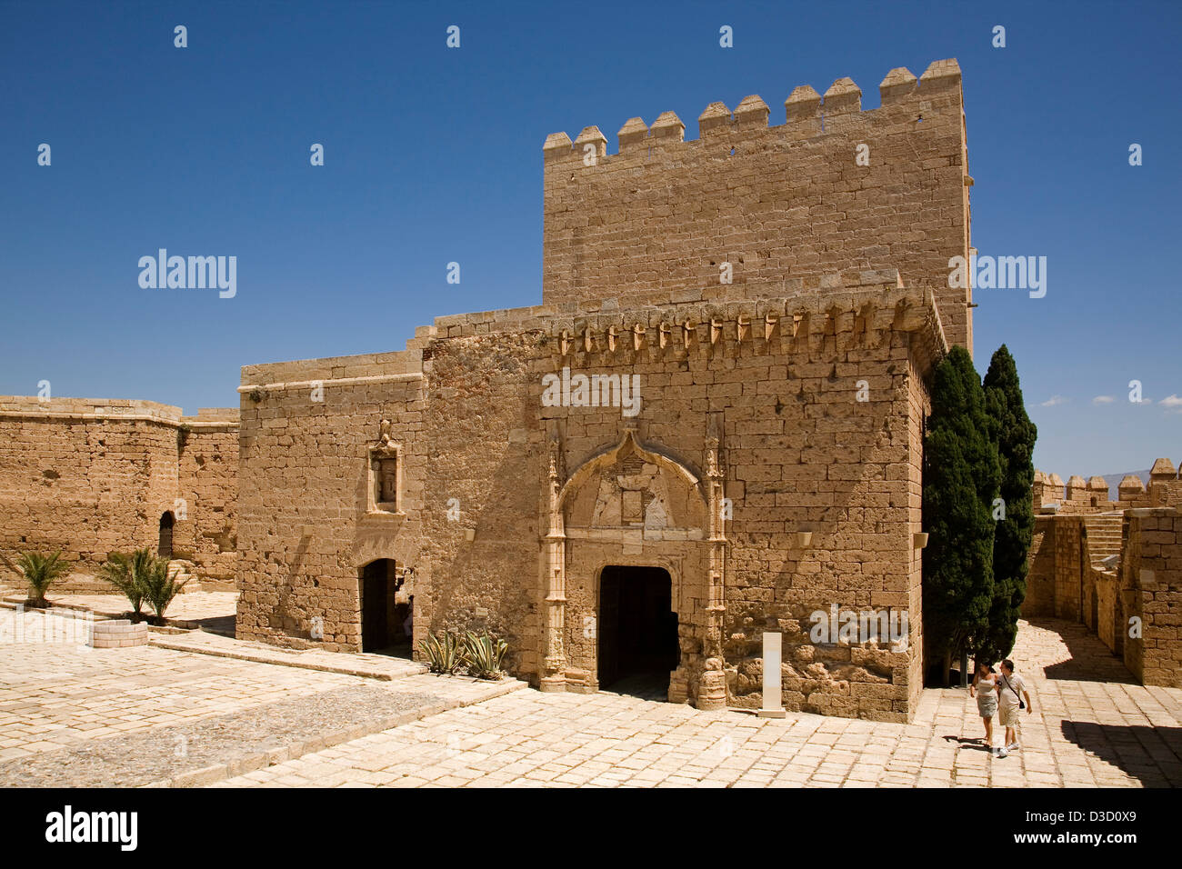 Patio de Armas Torre del Homenaje Monumental Alcazaba Almeria Andalusia Spain Stock Photo
