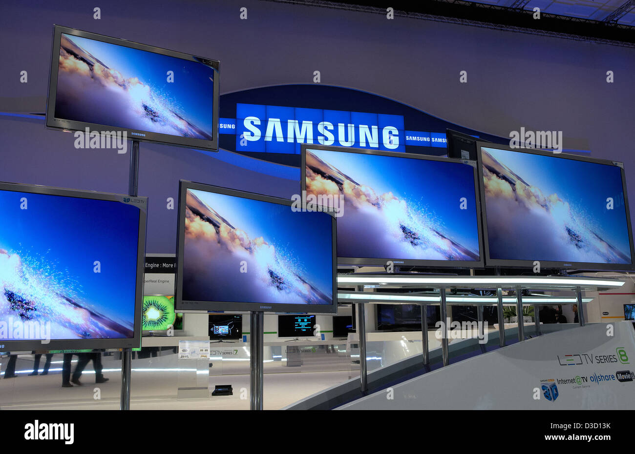 Berlin, Germany, flat panel displays with LED technology from Samsung Stock Photo