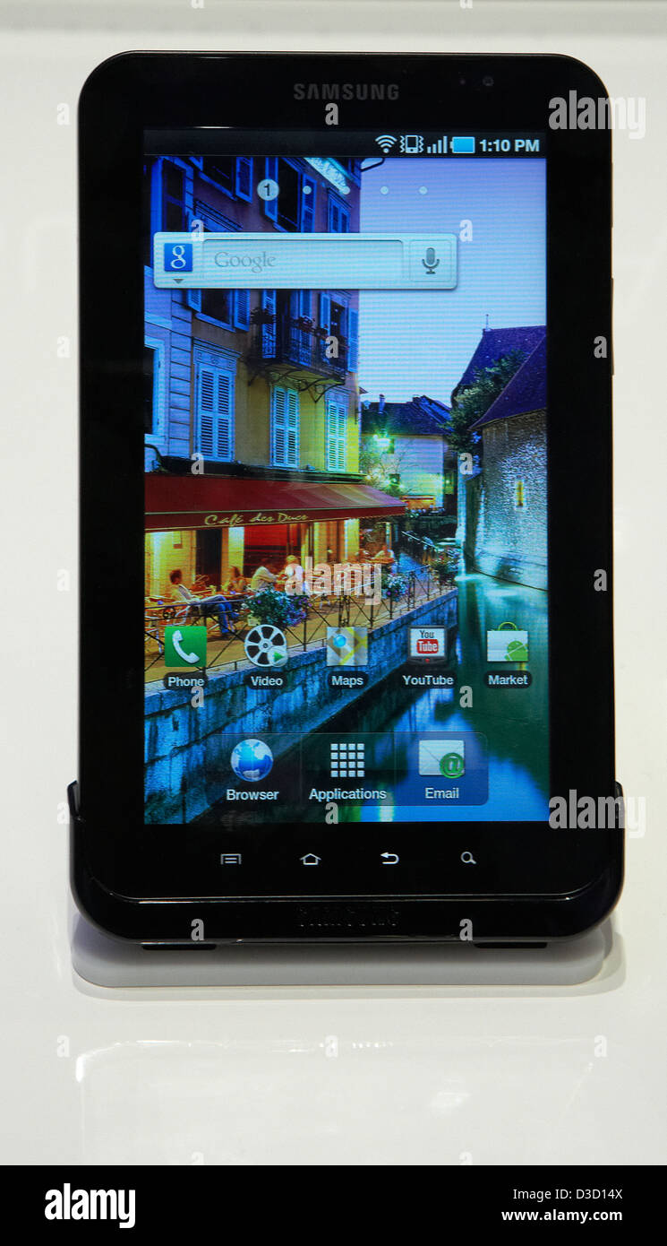 Berlin, Germany, Samsung unveils the Galaxy Tab tablet PC from at IFA 2010 Stock Photo